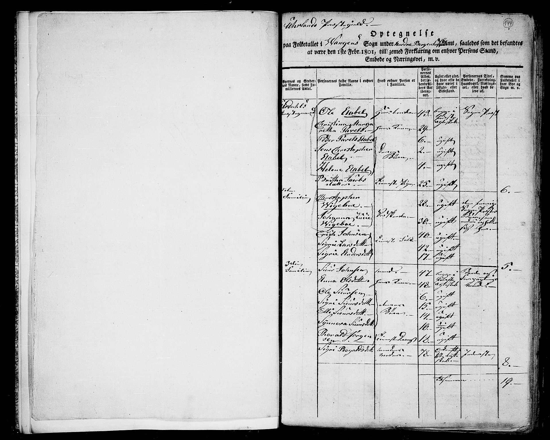 RA, 1801 census for 1421P Aurland, 1801, p. 144a