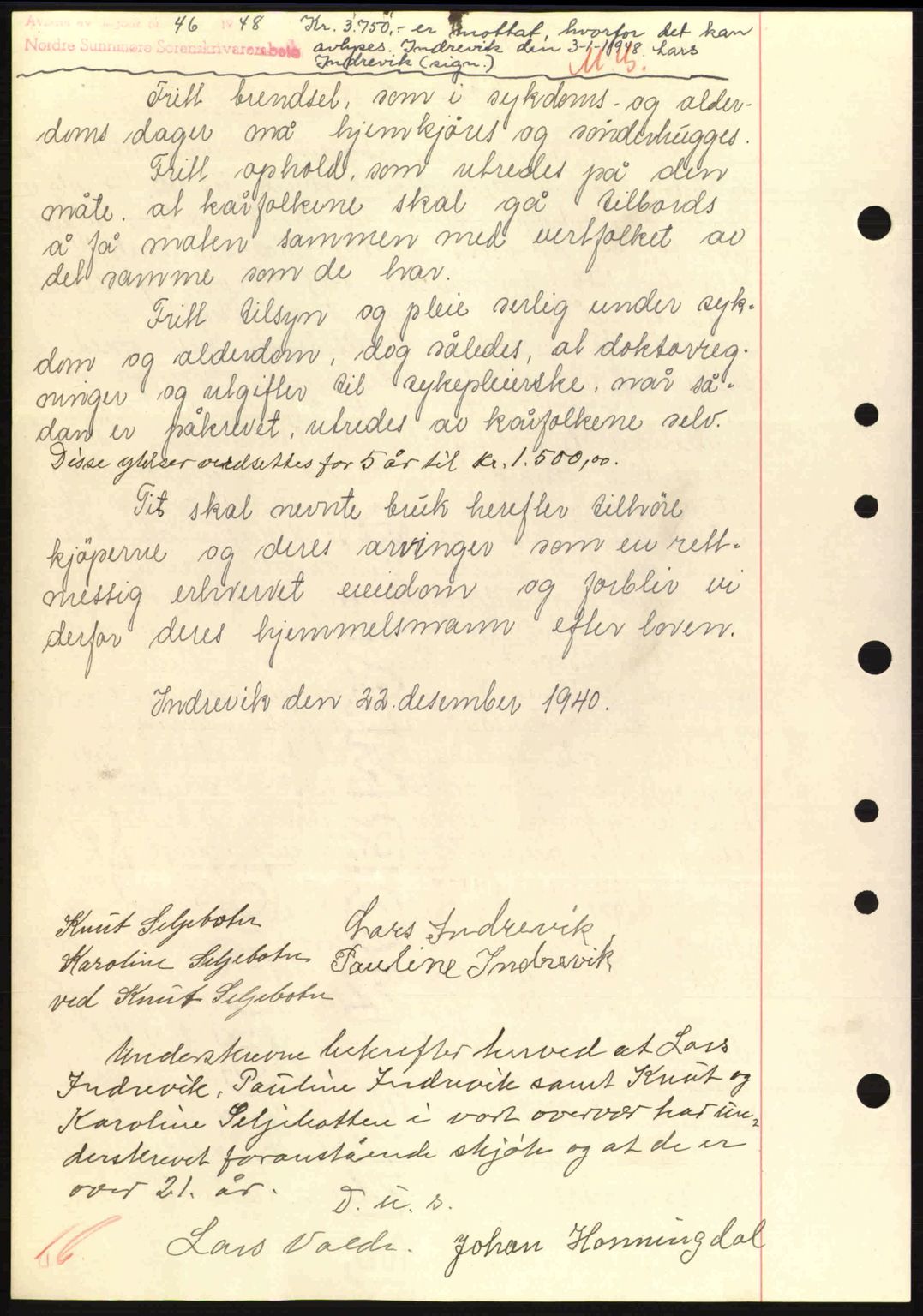 Nordre Sunnmøre sorenskriveri, AV/SAT-A-0006/1/2/2C/2Ca: Mortgage book no. A10, 1940-1941, Diary no: : 10/1941