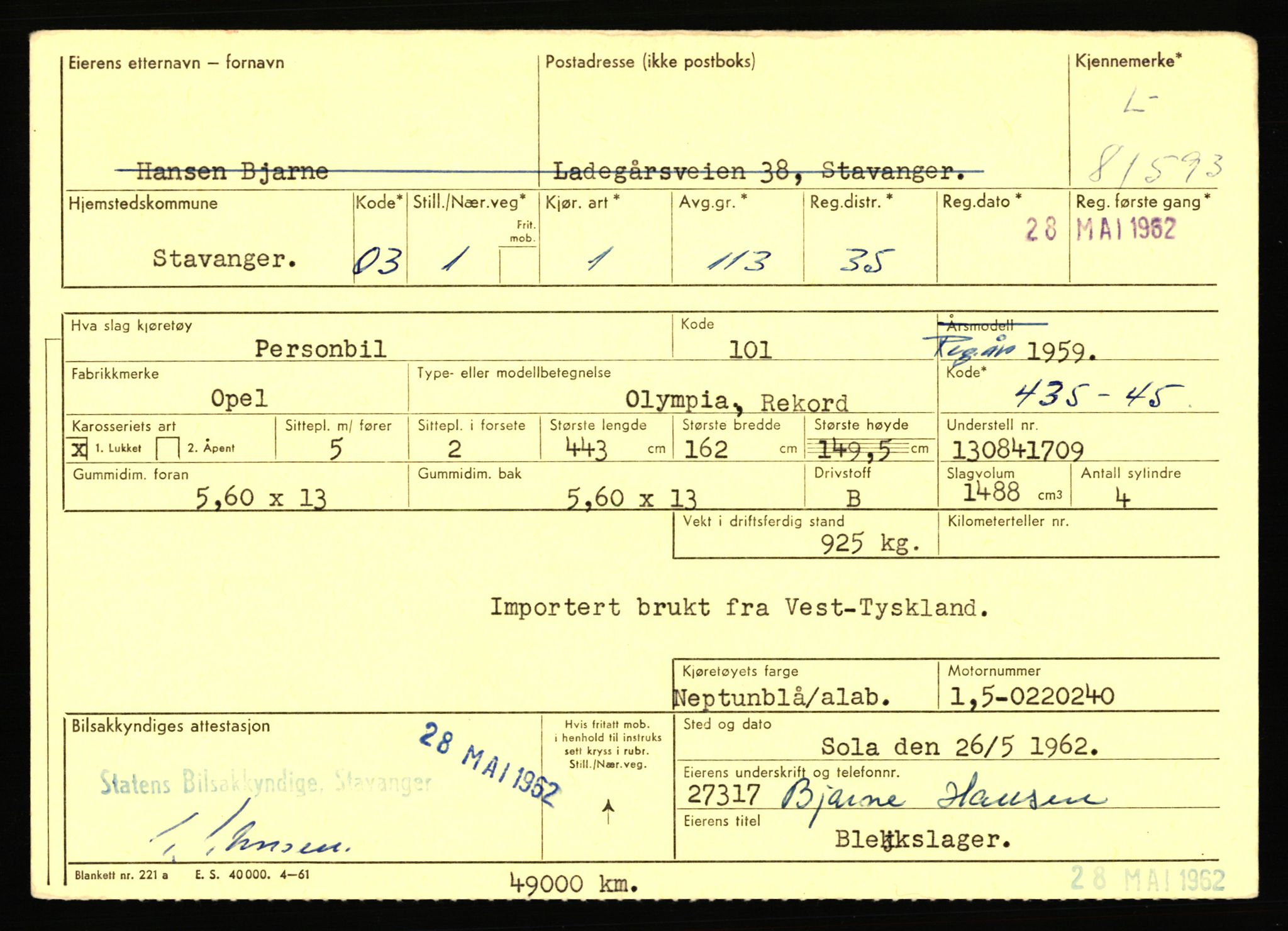 Stavanger trafikkstasjon, AV/SAST-A-101942/0/F/L0071: L-80500 - L-82199, 1930-1971, p. 1863