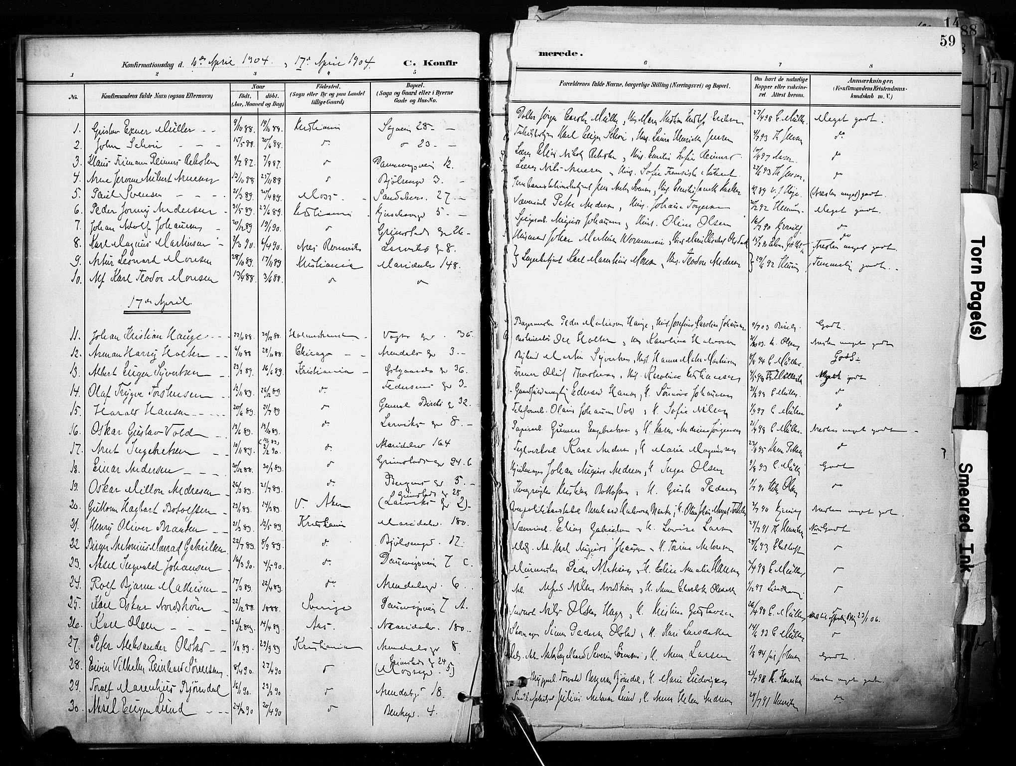 Sagene prestekontor Kirkebøker, AV/SAO-A-10796/F/L0005: Parish register (official) no. 5, 1898-1911, p. 59
