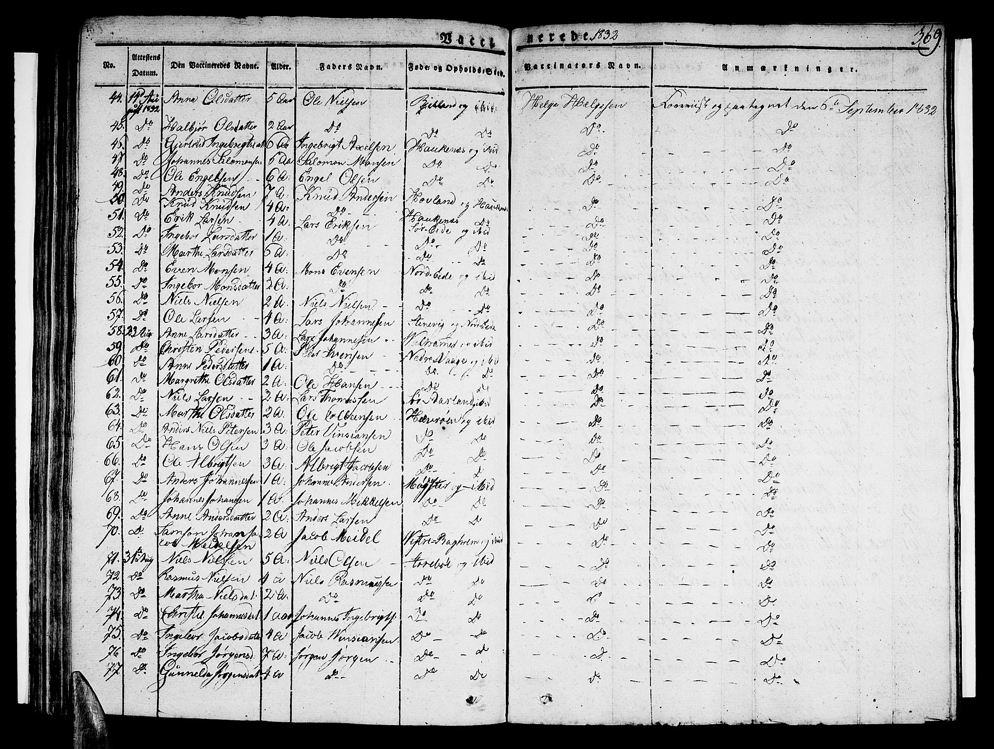 Sund sokneprestembete, AV/SAB-A-99930: Parish register (official) no. A 12, 1825-1835, p. 369