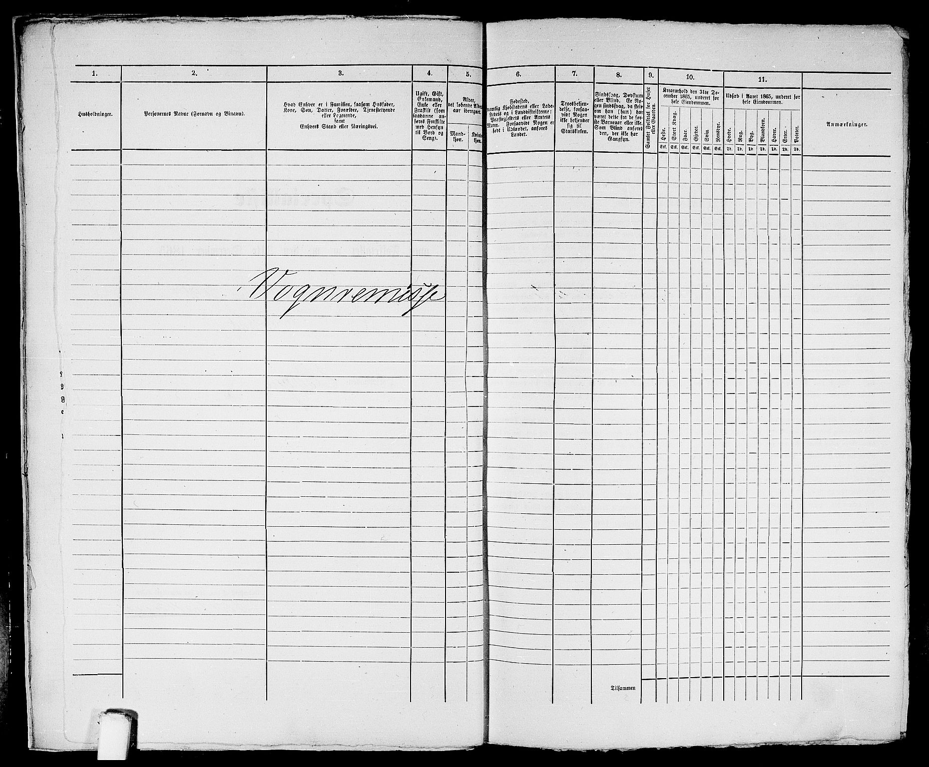 RA, 1865 census for Bergen, 1865, p. 56