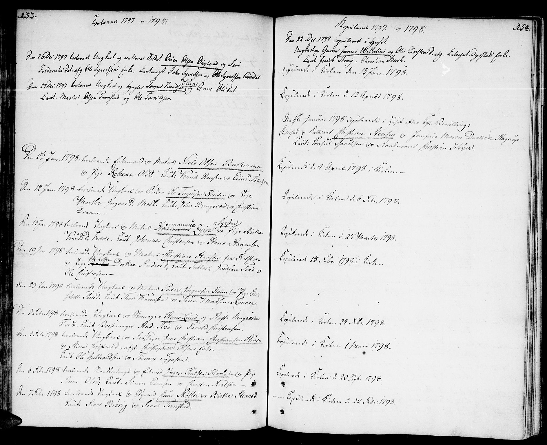 Kristiansand domprosti, AV/SAK-1112-0006/F/Fa/L0005: Parish register (official) no. A 5, 1776-1818, p. 153-154