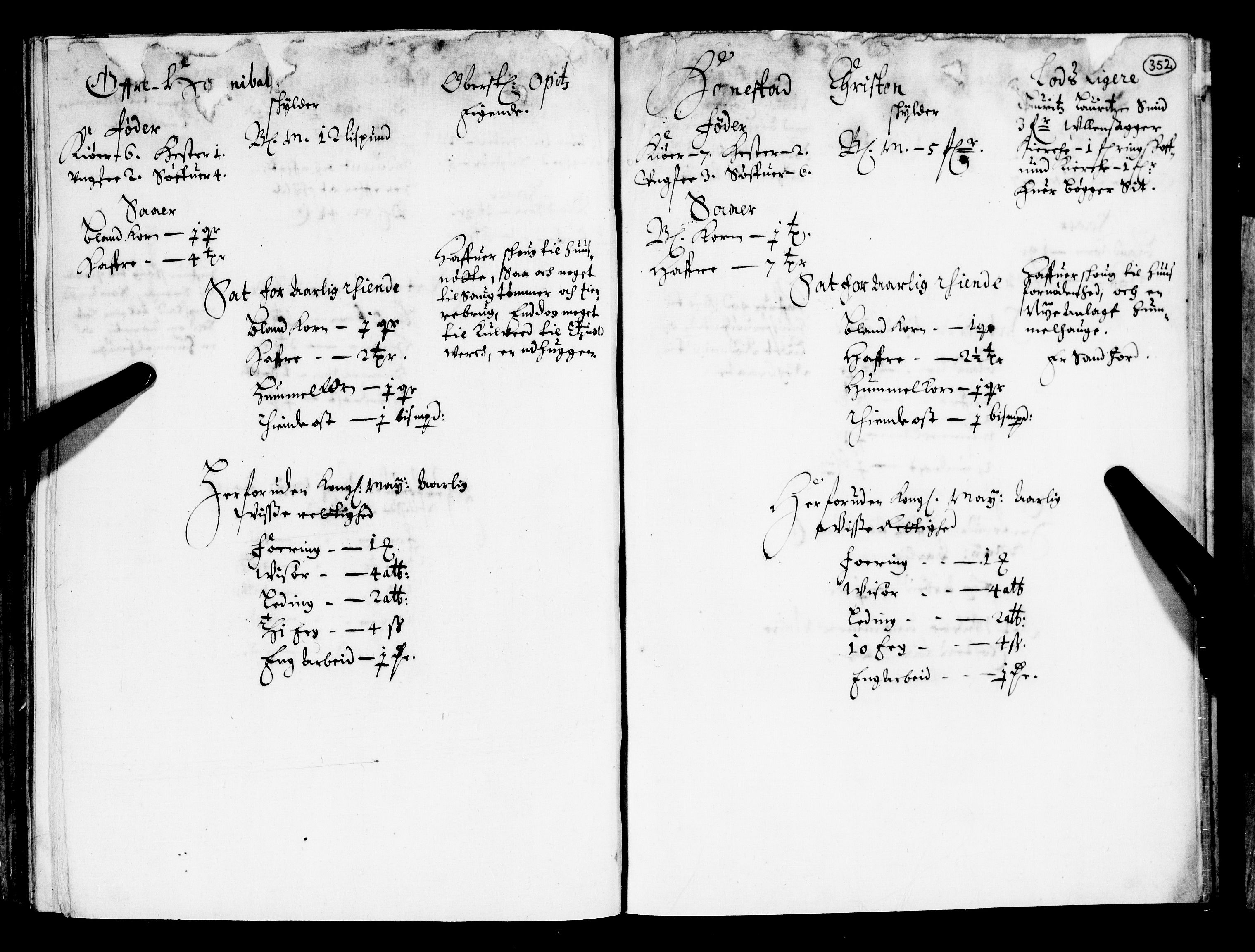 Rentekammeret inntil 1814, Realistisk ordnet avdeling, RA/EA-4070/N/Nb/Nba/L0010: Øvre Romerike fogderi, 2. del, 1665, p. 351b-352a