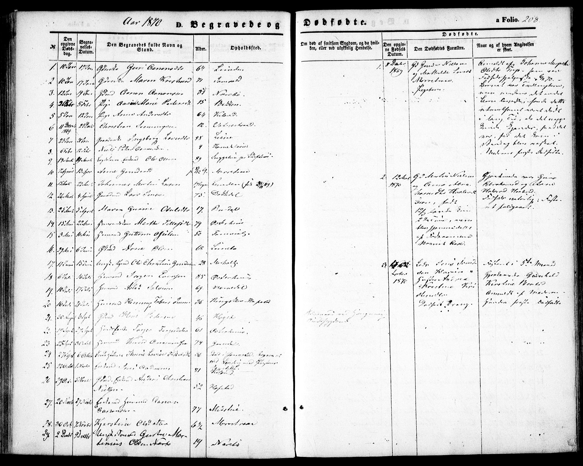 Hommedal sokneprestkontor, AV/SAK-1111-0023/F/Fa/Fab/L0005: Parish register (official) no. A 5, 1861-1877, p. 208