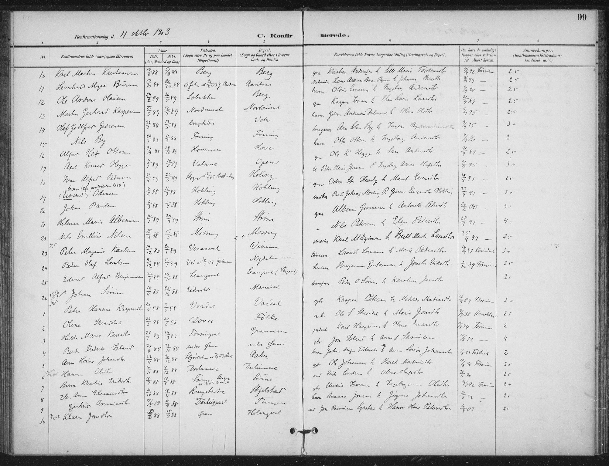 Ministerialprotokoller, klokkerbøker og fødselsregistre - Nord-Trøndelag, SAT/A-1458/714/L0131: Parish register (official) no. 714A02, 1896-1918, p. 99