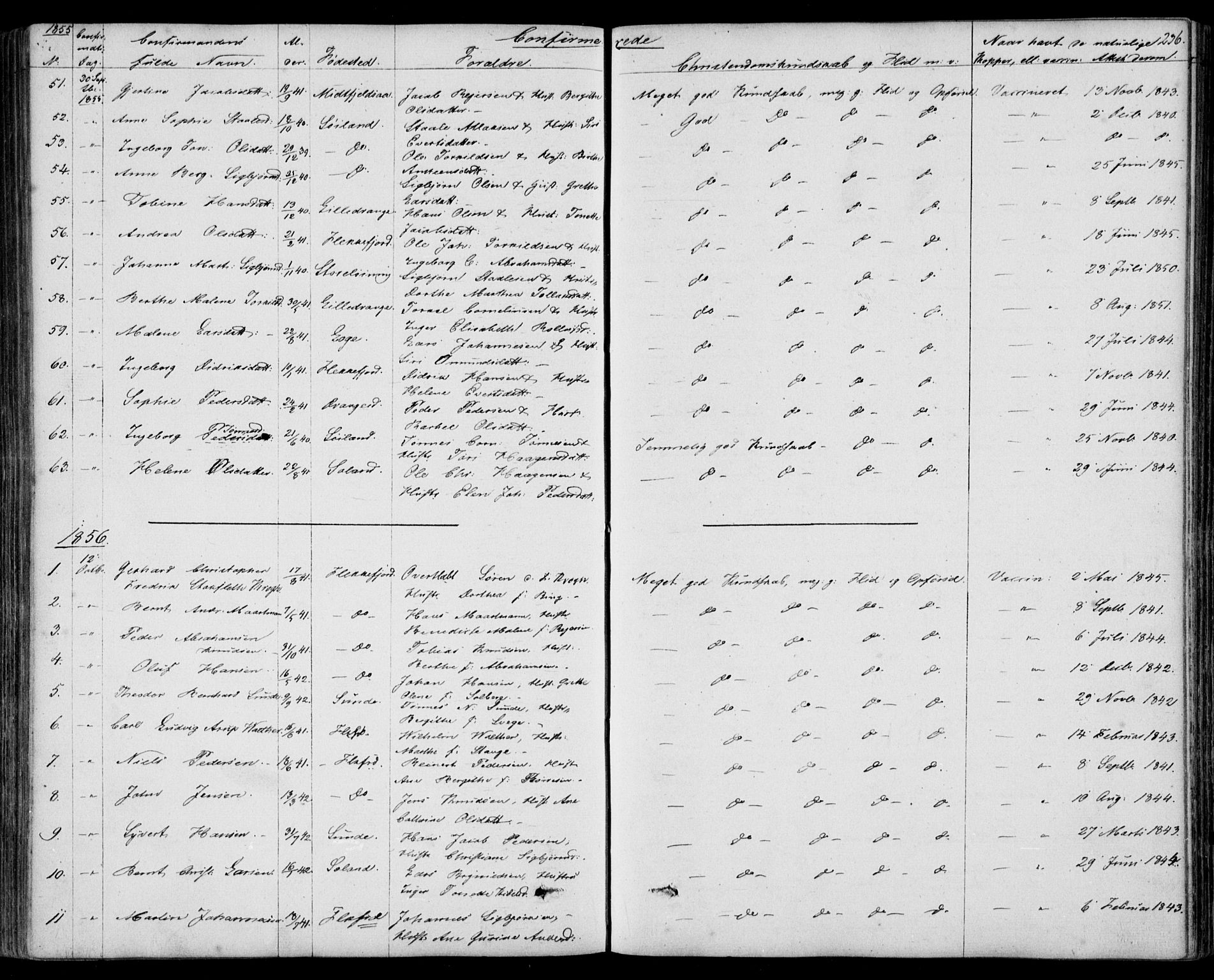 Flekkefjord sokneprestkontor, SAK/1111-0012/F/Fb/Fbc/L0005: Parish register (copy) no. B 5, 1846-1866, p. 236
