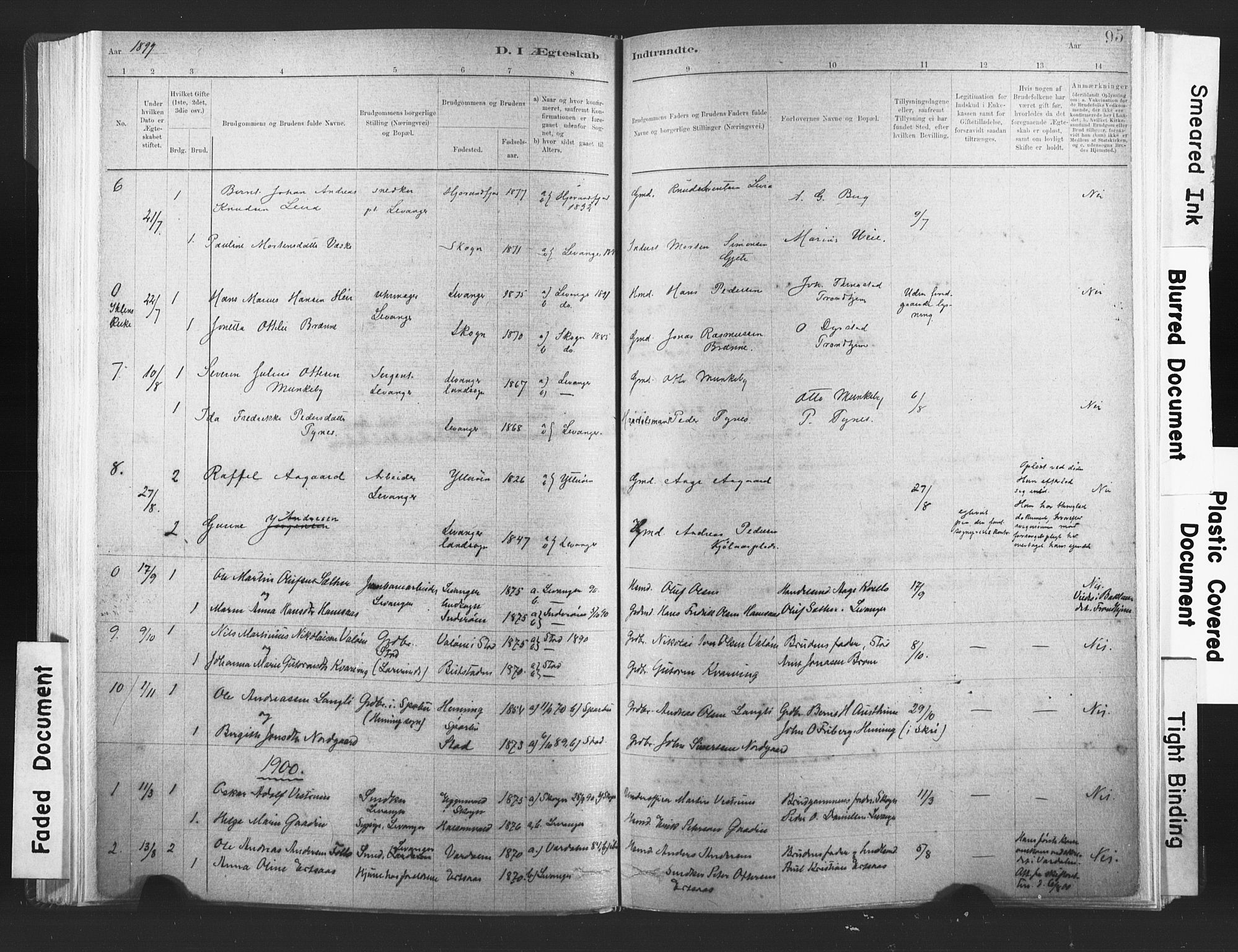 Ministerialprotokoller, klokkerbøker og fødselsregistre - Nord-Trøndelag, SAT/A-1458/720/L0189: Parish register (official) no. 720A05, 1880-1911, p. 95