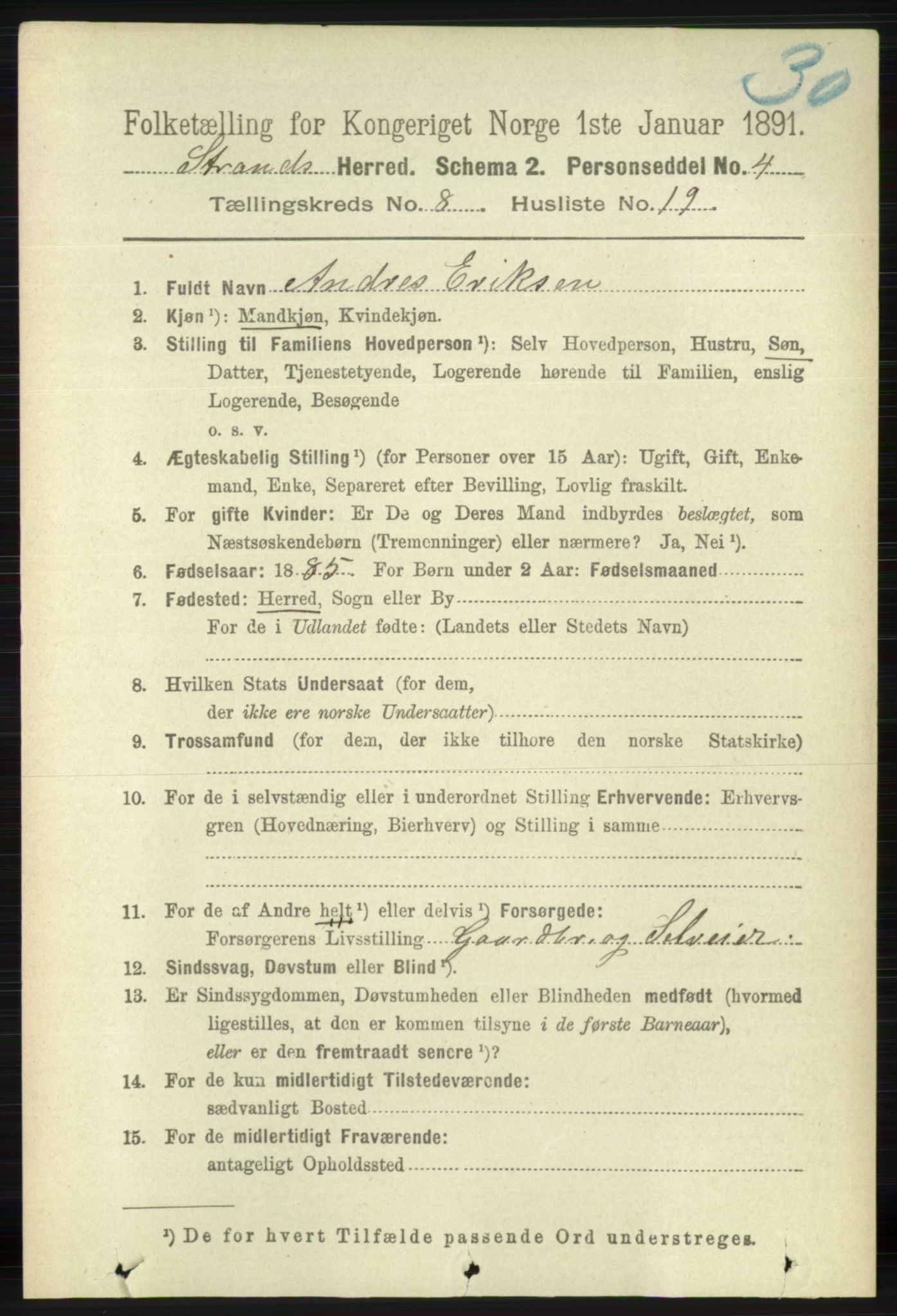 RA, 1891 census for 1130 Strand, 1891, p. 2607