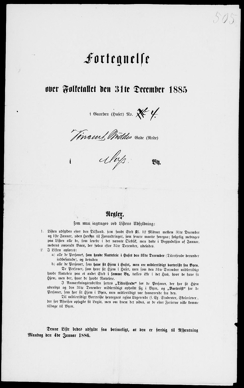 RA, 1885 census for 0104 Moss, 1885, p. 1119