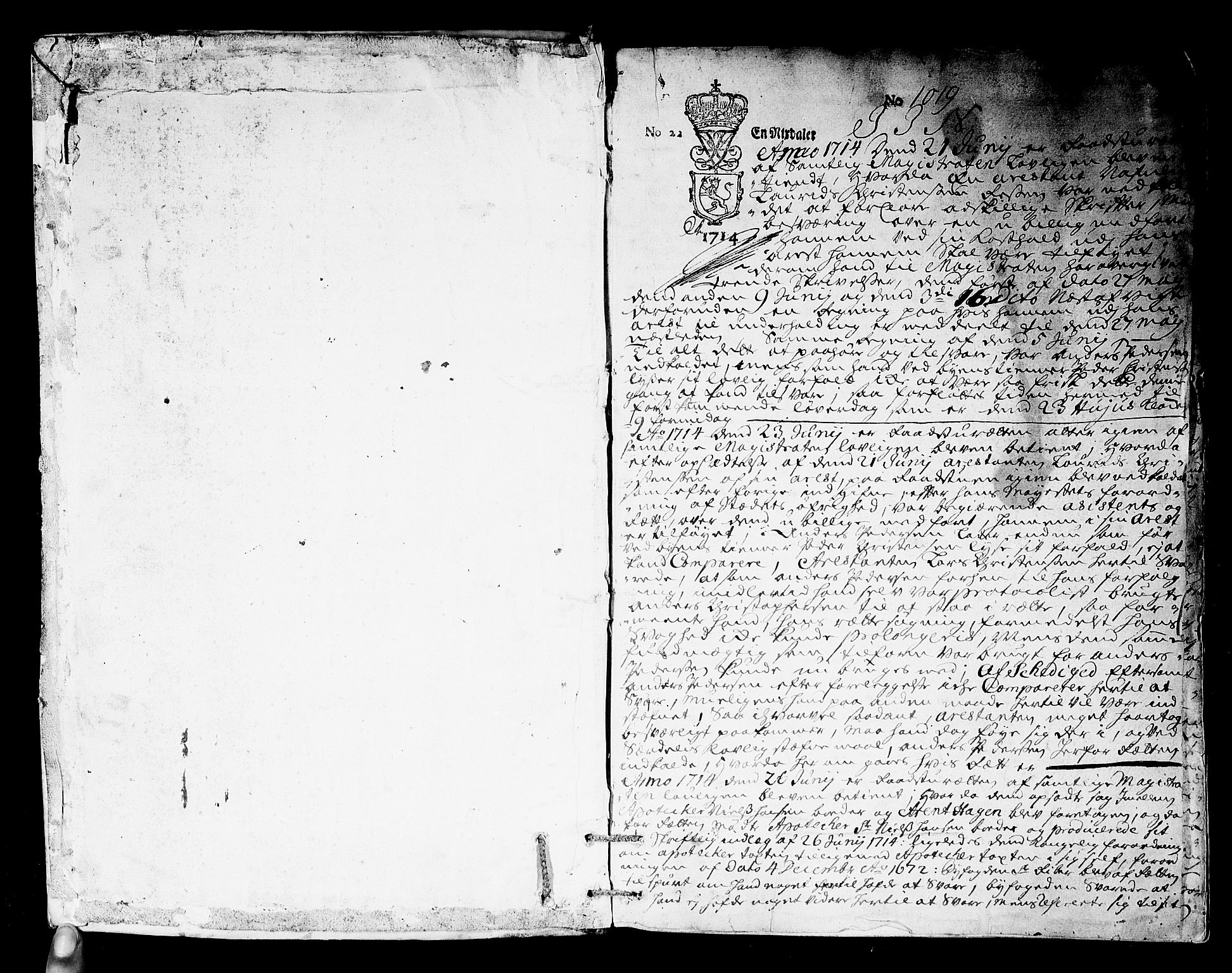 Fredrikshald rådstuerett, SAO/A-11129/A/L0004: Rådstuprotokoll, 1714-1723, p. 0b-1a