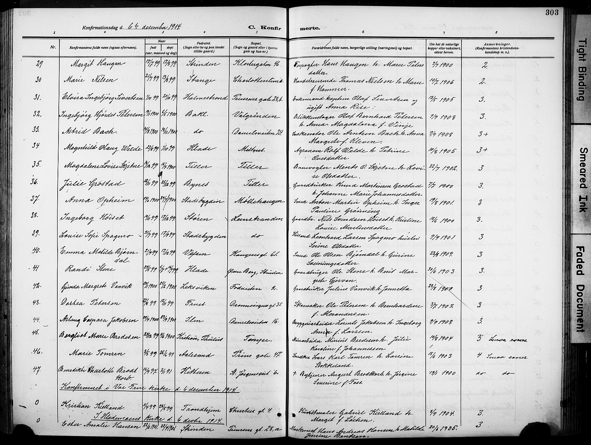 Ministerialprotokoller, klokkerbøker og fødselsregistre - Sør-Trøndelag, SAT/A-1456/601/L0096: Parish register (copy) no. 601C14, 1911-1931, p. 303