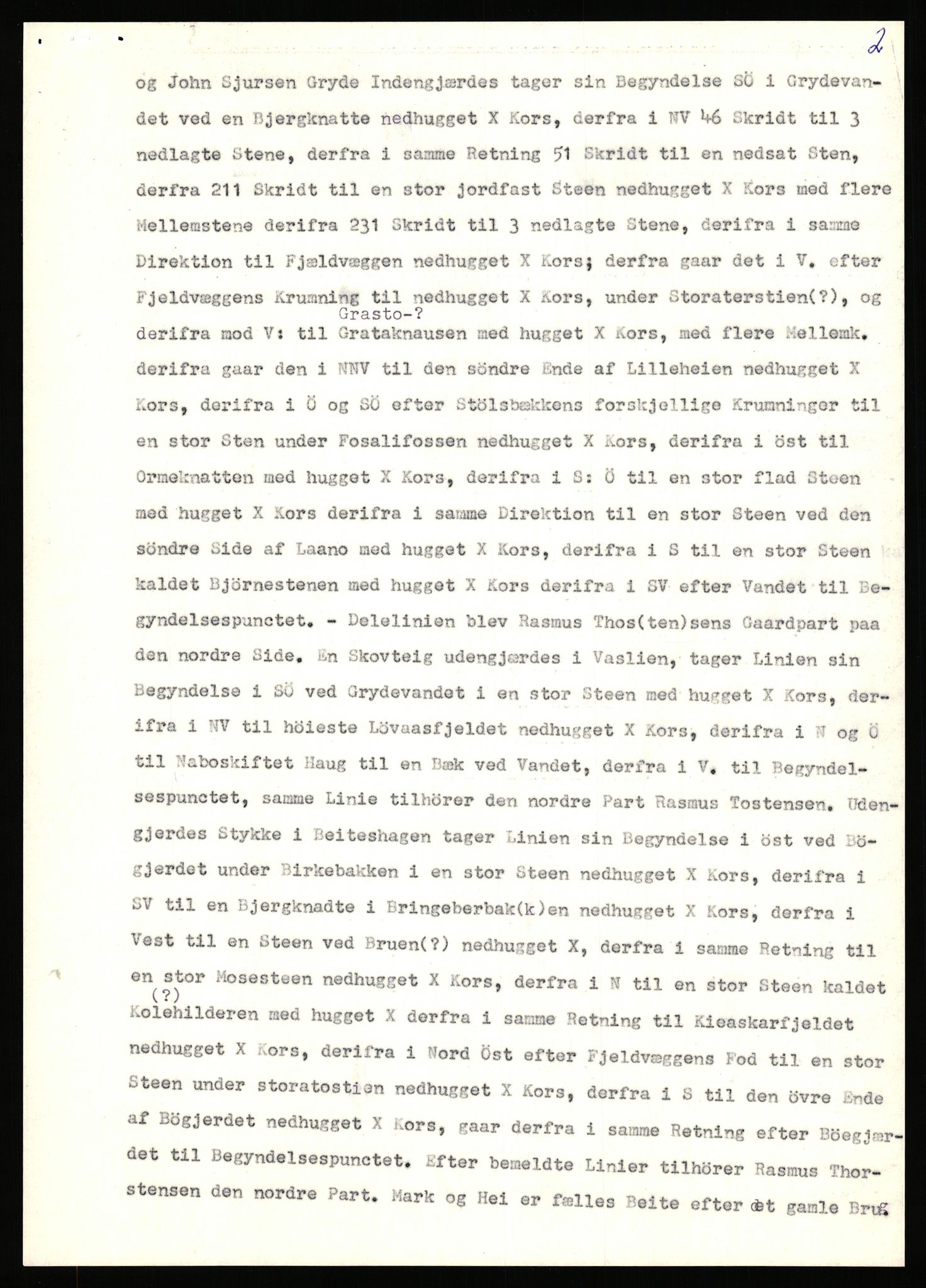 Statsarkivet i Stavanger, AV/SAST-A-101971/03/Y/Yj/L0027: Avskrifter sortert etter gårdsnavn: Gravdal - Grøtteland, 1750-1930, p. 240