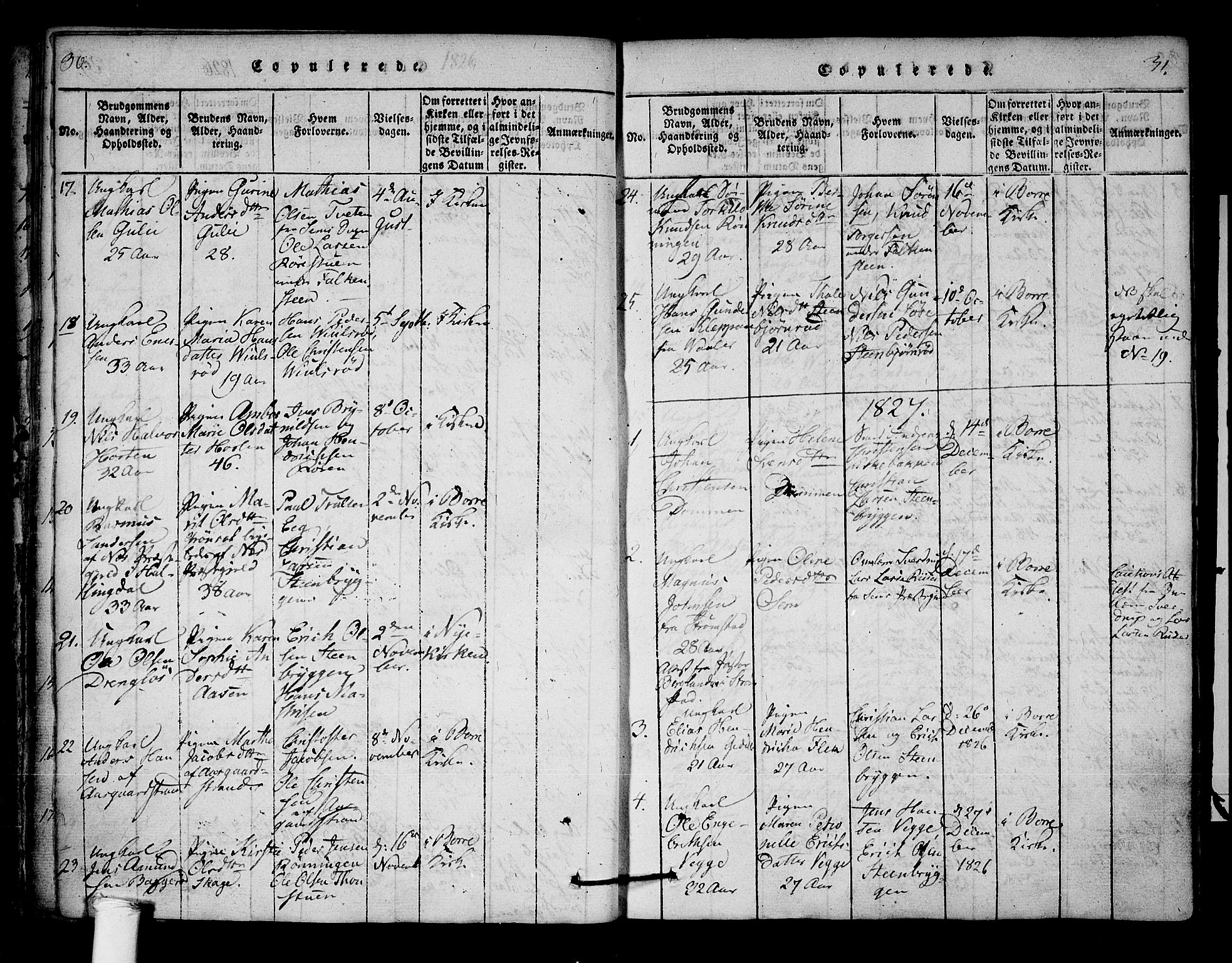 Borre kirkebøker, SAKO/A-338/F/Fa/L0004: Parish register (official) no. I 4, 1815-1845, p. 30-31
