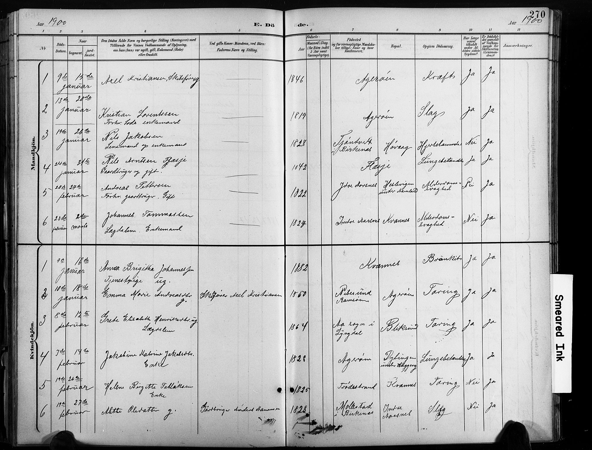 Høvåg sokneprestkontor, SAK/1111-0025/F/Fb/L0005: Parish register (copy) no. B 5, 1898-1929, p. 270