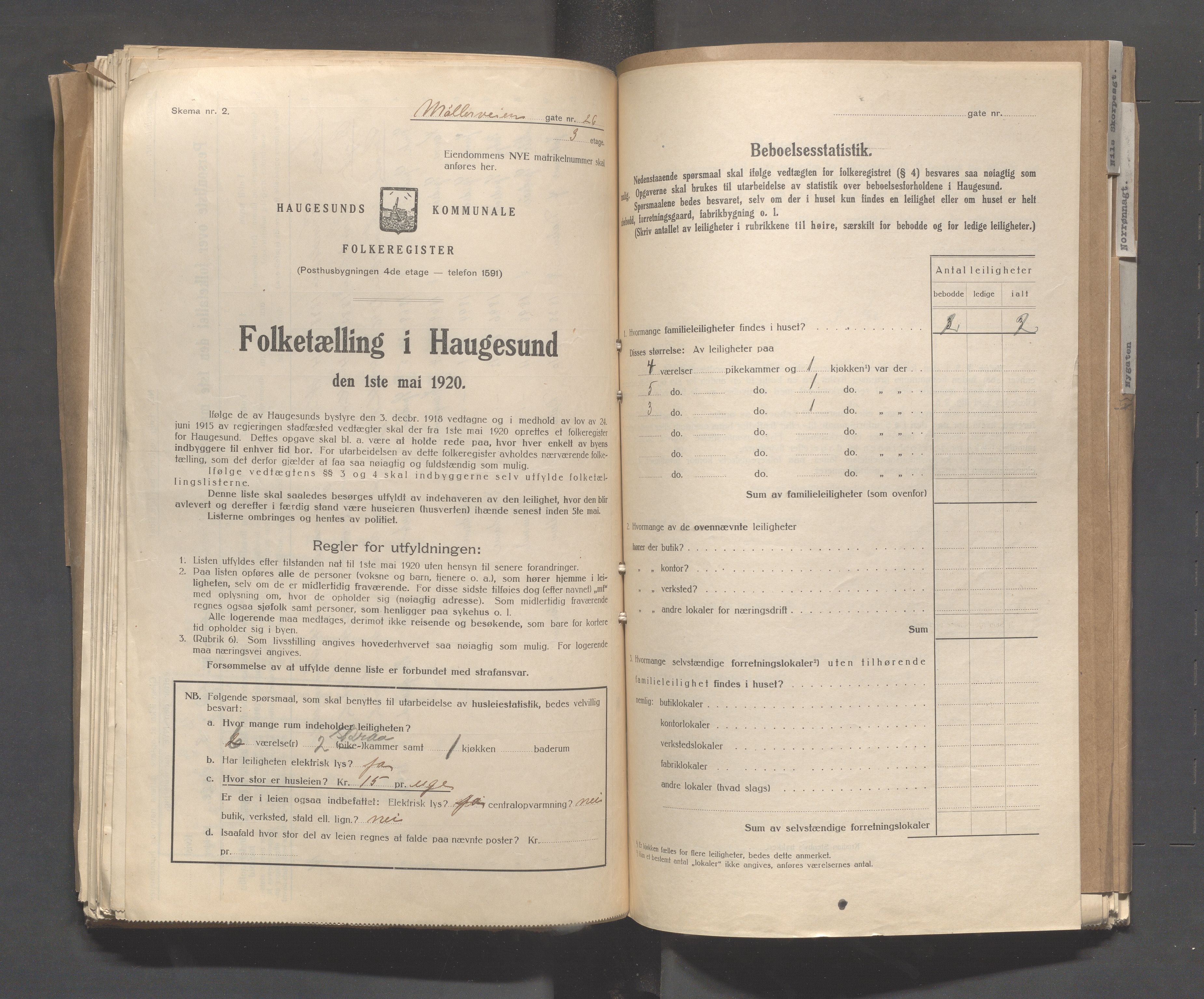 IKAR, Local census 1.5.1920 for Haugesund, 1920, p. 2978