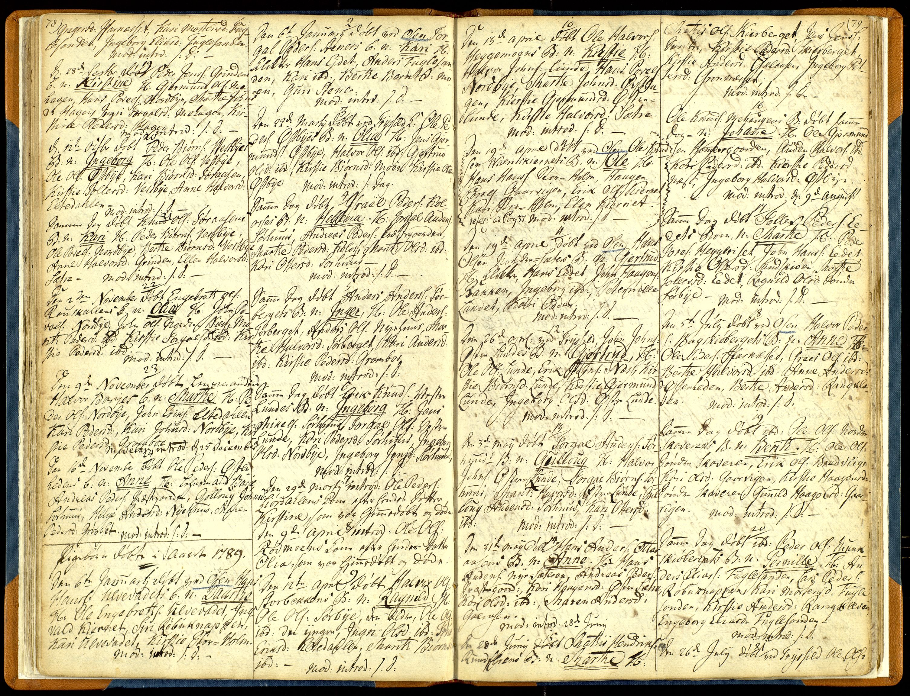 Trysil prestekontor, SAH/PREST-046/H/Ha/Haa/L0001: Parish register (official) no. 1, 1781-1800, p. 78-79