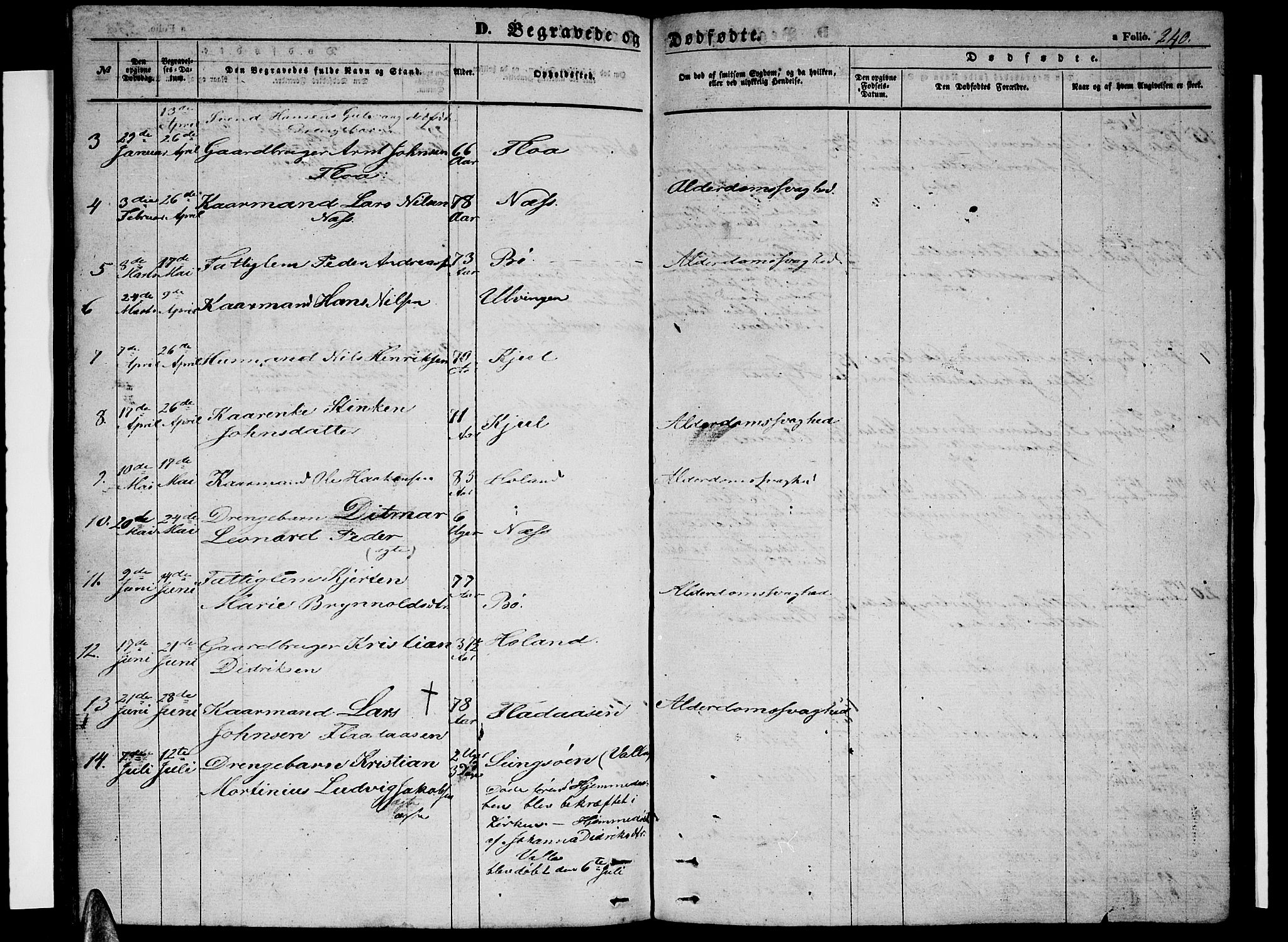 Ministerialprotokoller, klokkerbøker og fødselsregistre - Nordland, AV/SAT-A-1459/816/L0251: Parish register (copy) no. 816C01, 1852-1870, p. 240