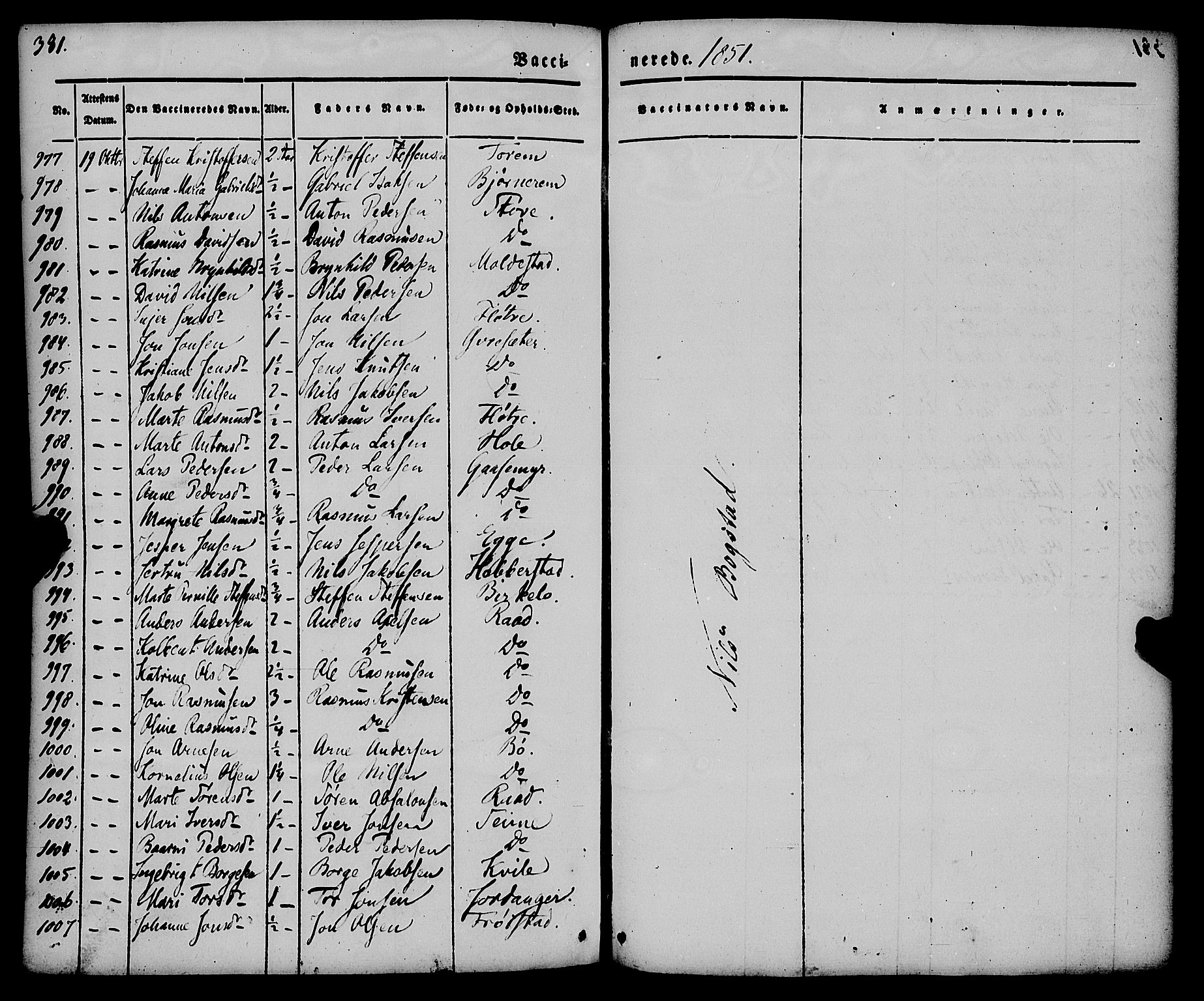 Gloppen sokneprestembete, AV/SAB-A-80101/H/Haa/Haaa/L0008: Parish register (official) no. A 8, 1837-1855, p. 381