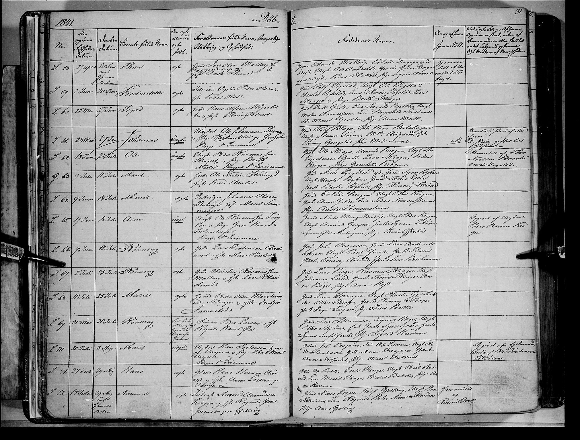 Lom prestekontor, SAH/PREST-070/K/L0006: Parish register (official) no. 6A, 1837-1863, p. 31