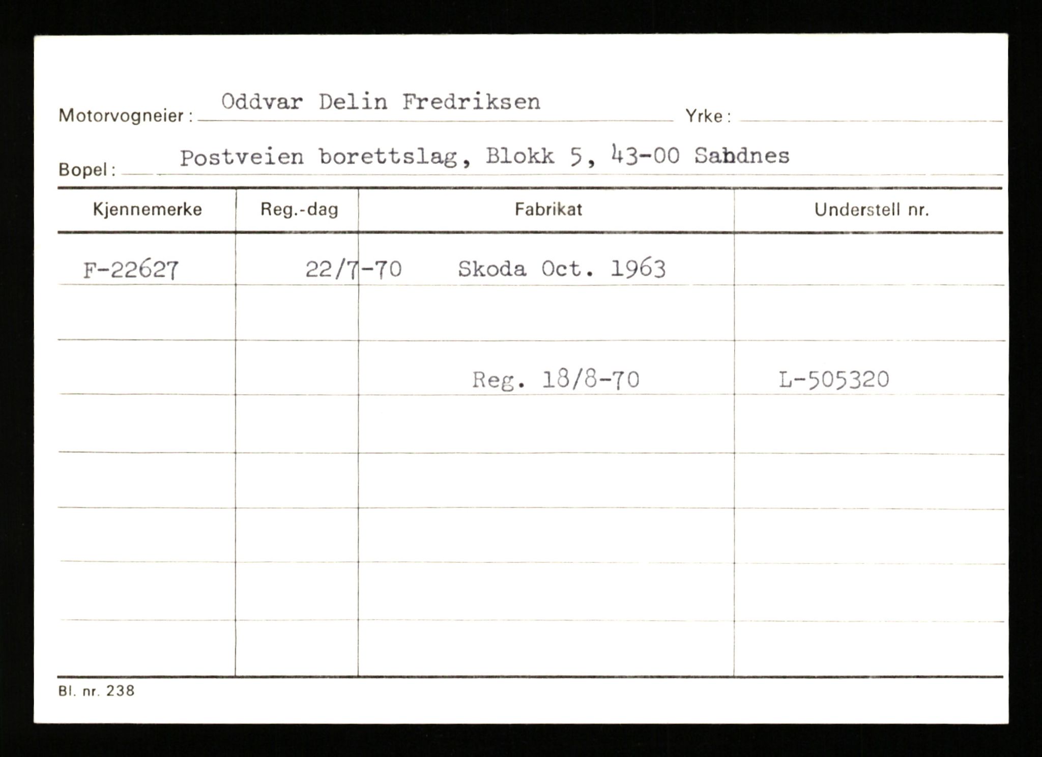 Stavanger trafikkstasjon, AV/SAST-A-101942/0/G/L0004: Registreringsnummer: 15497 - 22957, 1930-1971, p. 3063