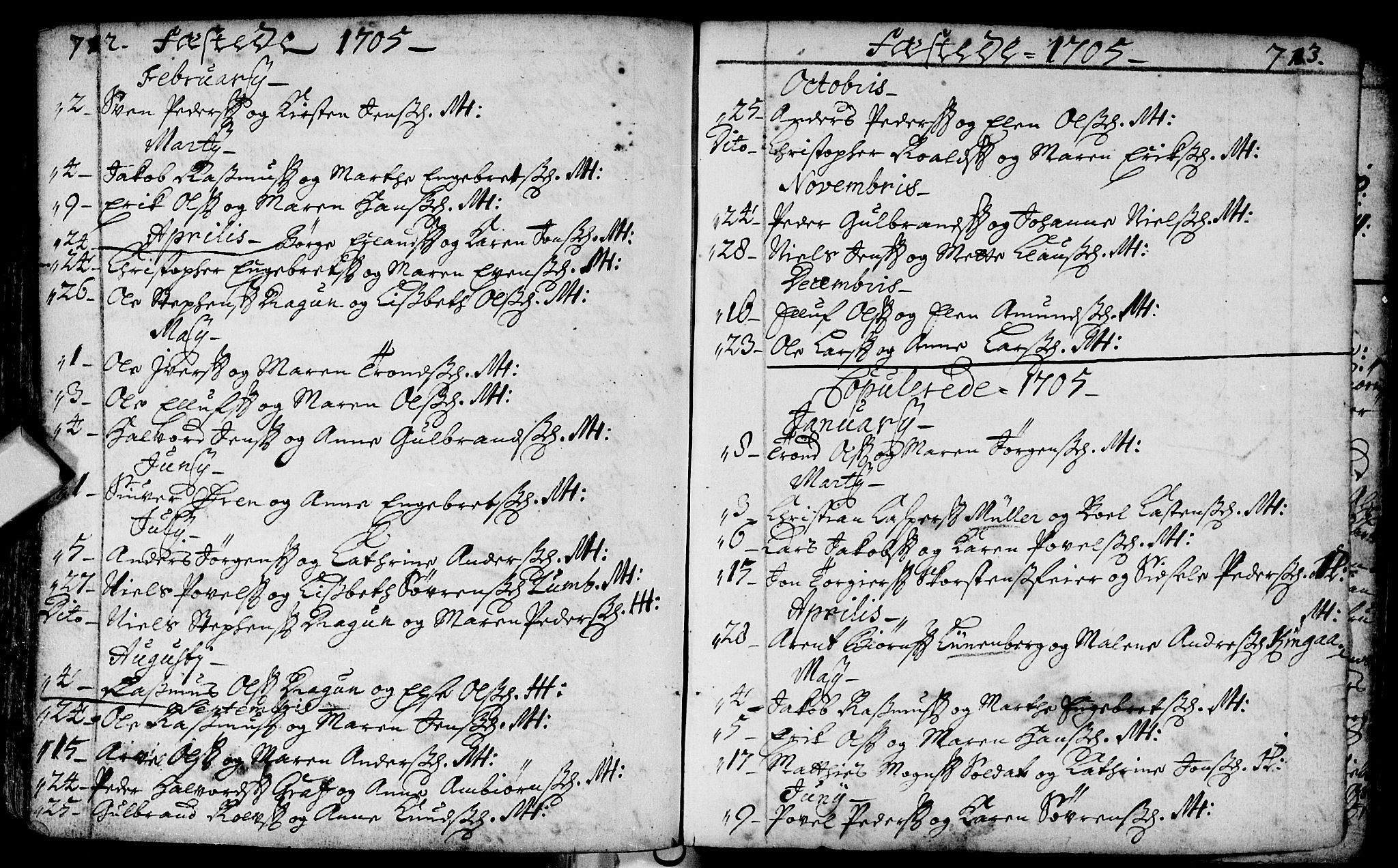 Bragernes kirkebøker, SAKO/A-6/F/Fa/L0002: Parish register (official) no. I 2, 1680-1705, p. 712-713
