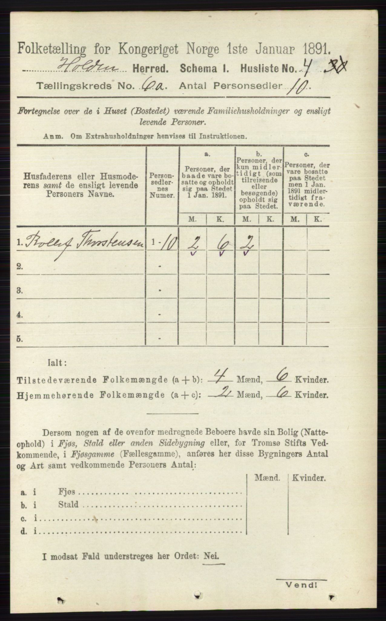 RA, 1891 census for 0819 Holla, 1891, p. 2815