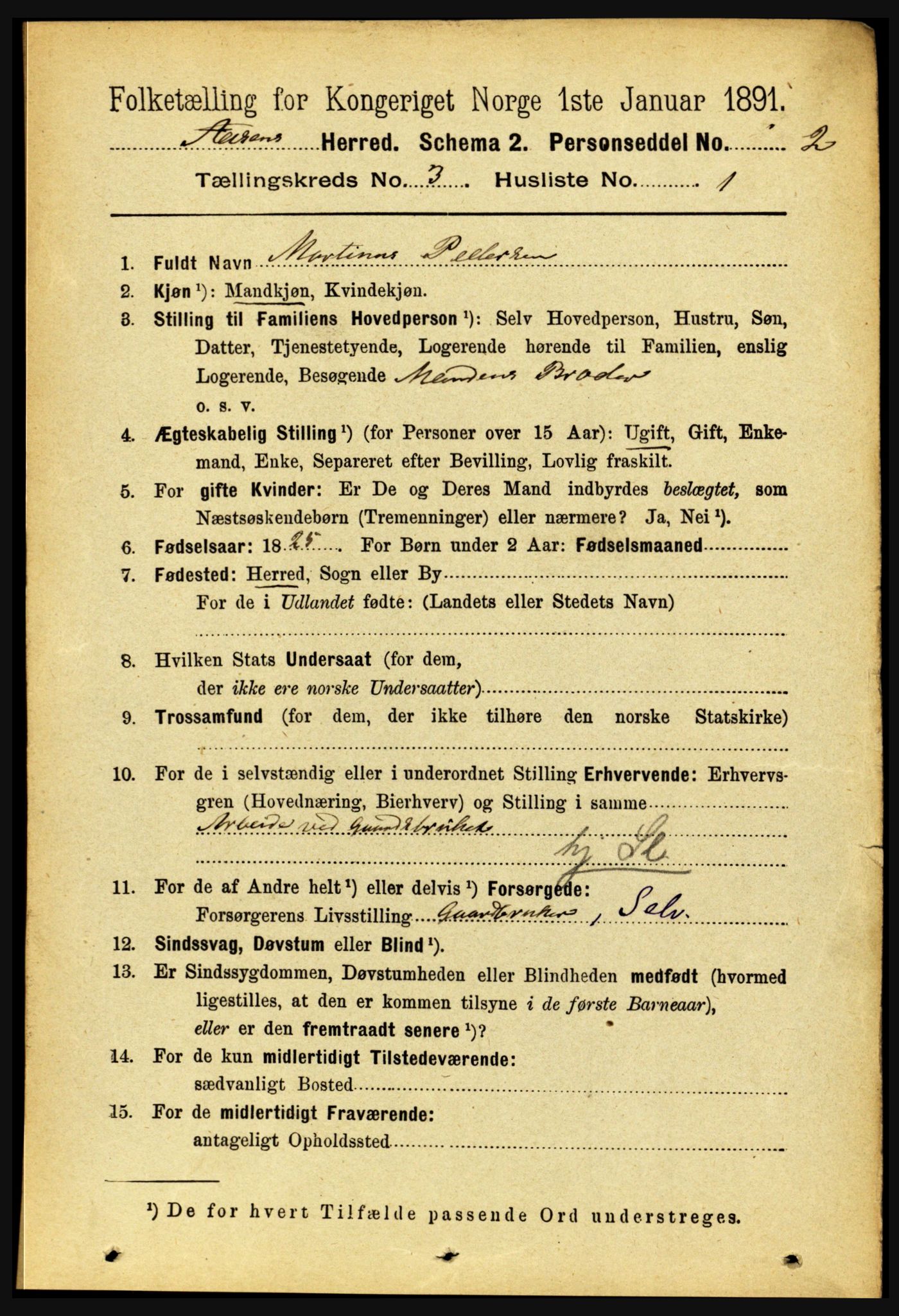 RA, 1891 census for 1716 Åsen, 1891, p. 907