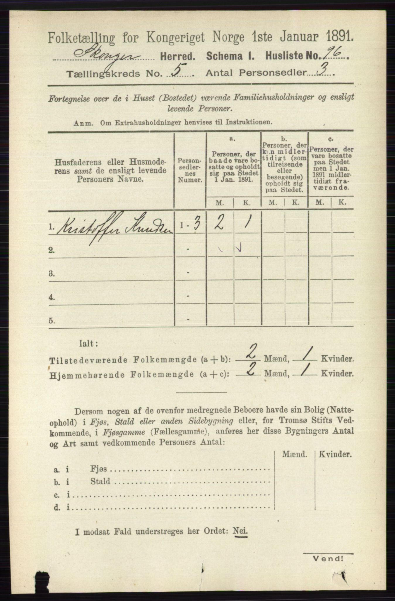 RA, 1891 census for 0712 Skoger, 1891, p. 3103