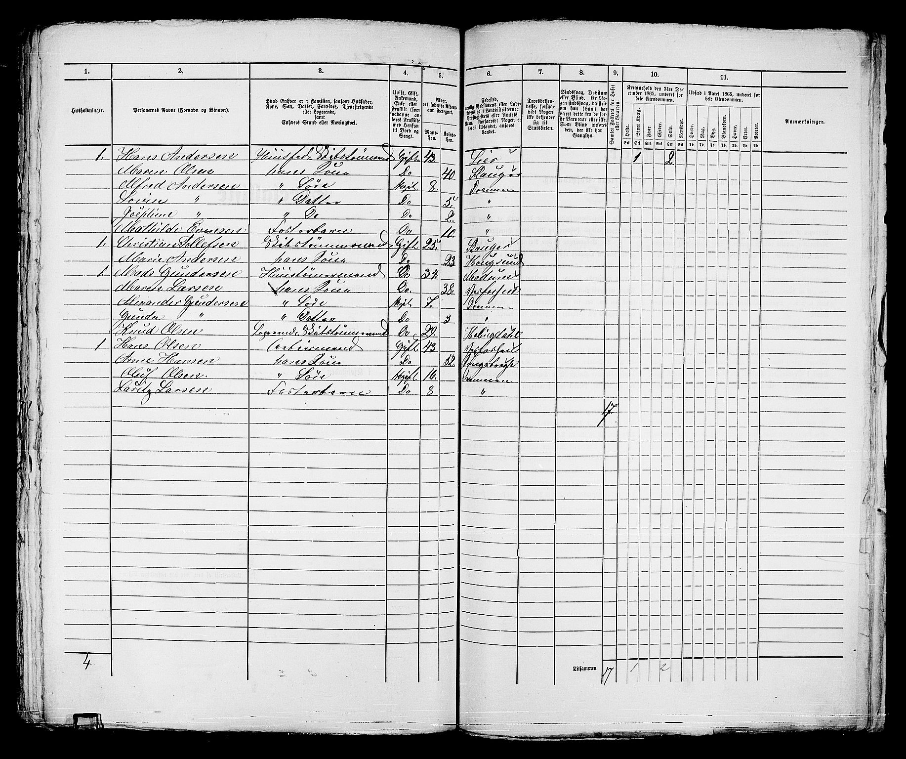 RA, 1865 census for Strømsø in Drammen, 1865, p. 380