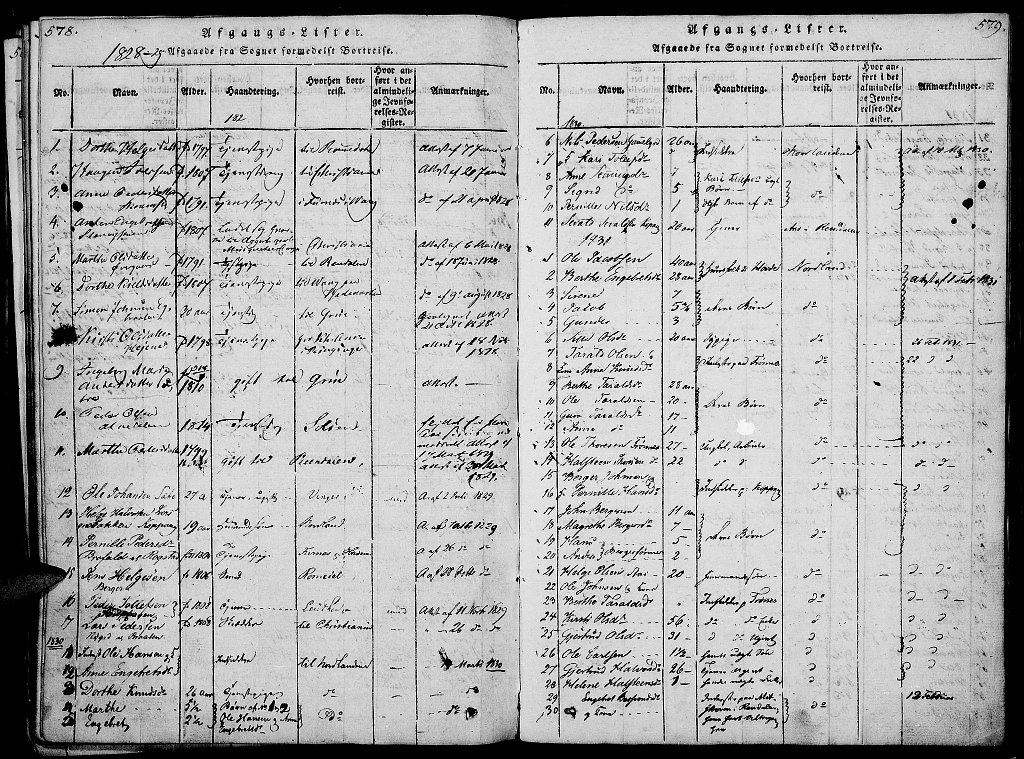 Åmot prestekontor, Hedmark, SAH/PREST-056/H/Ha/Haa/L0005: Parish register (official) no. 5, 1815-1841, p. 578-579