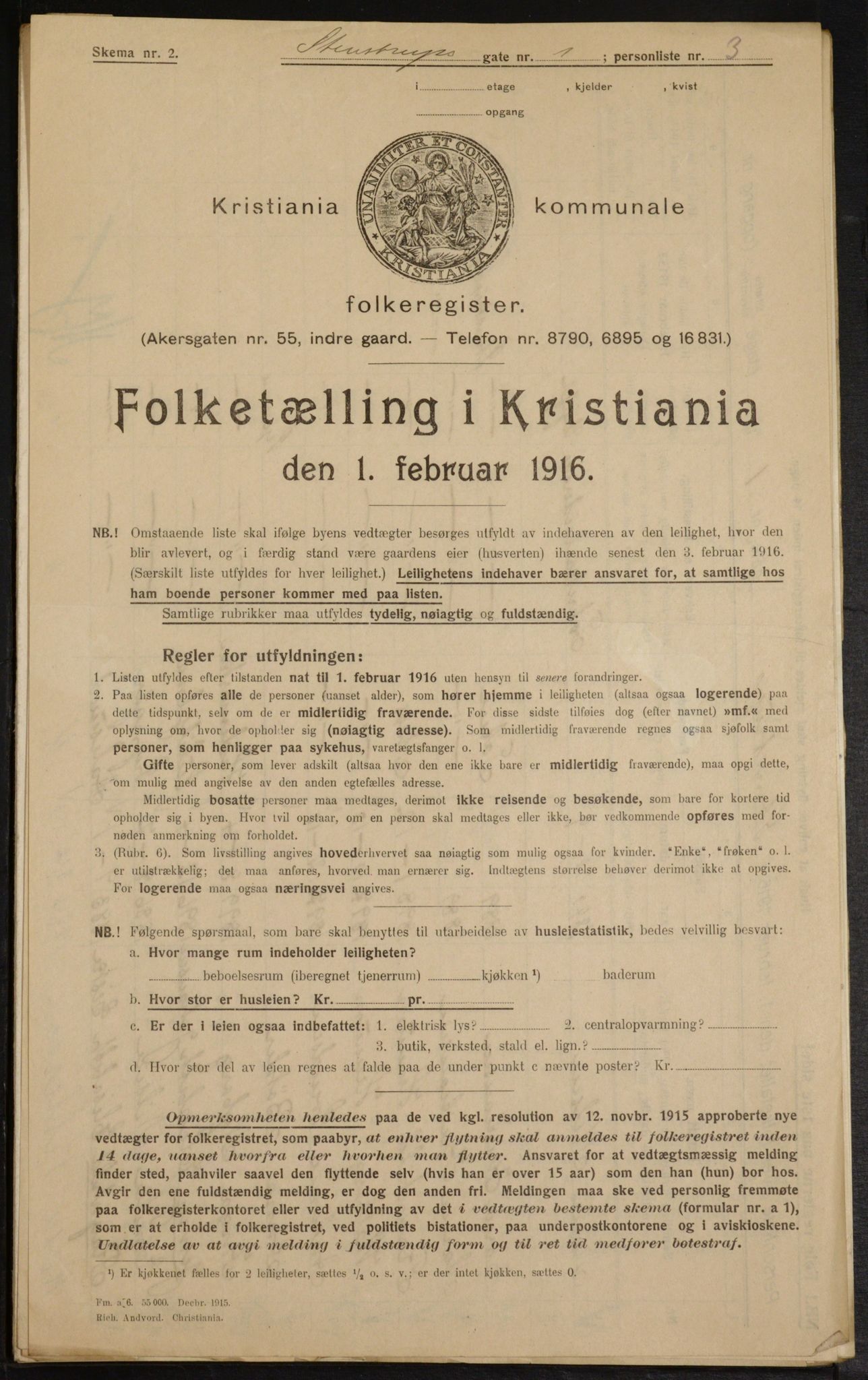 OBA, Municipal Census 1916 for Kristiania, 1916, p. 103505
