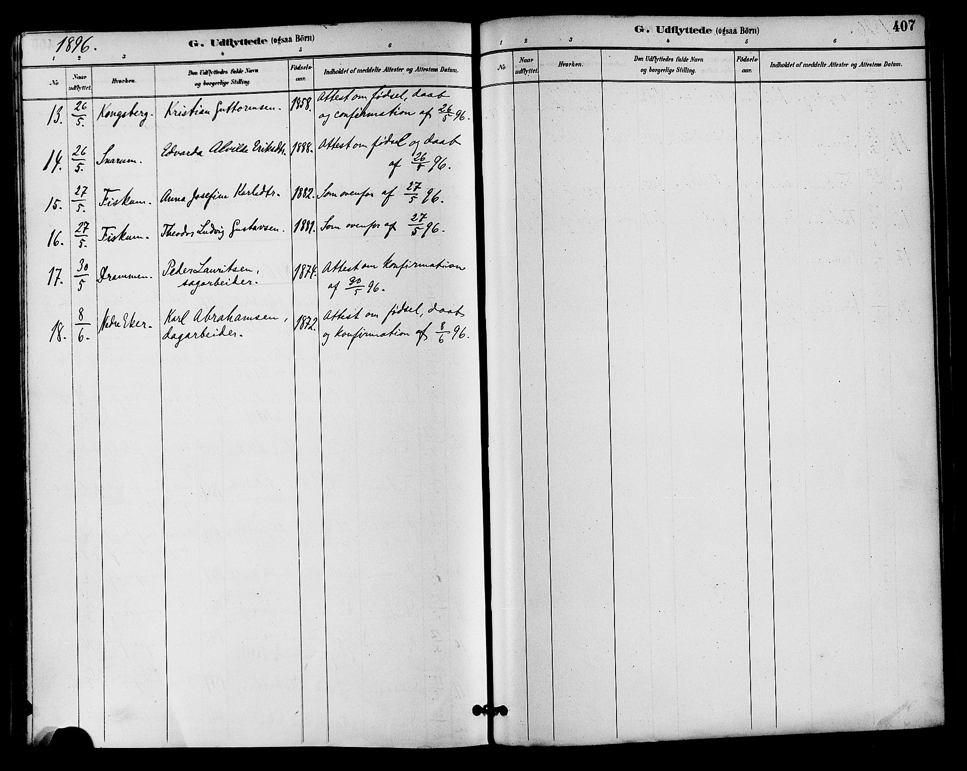 Eiker kirkebøker, AV/SAKO-A-4/F/Fb/L0002: Parish register (official) no. II 2, 1889-1896, p. 407