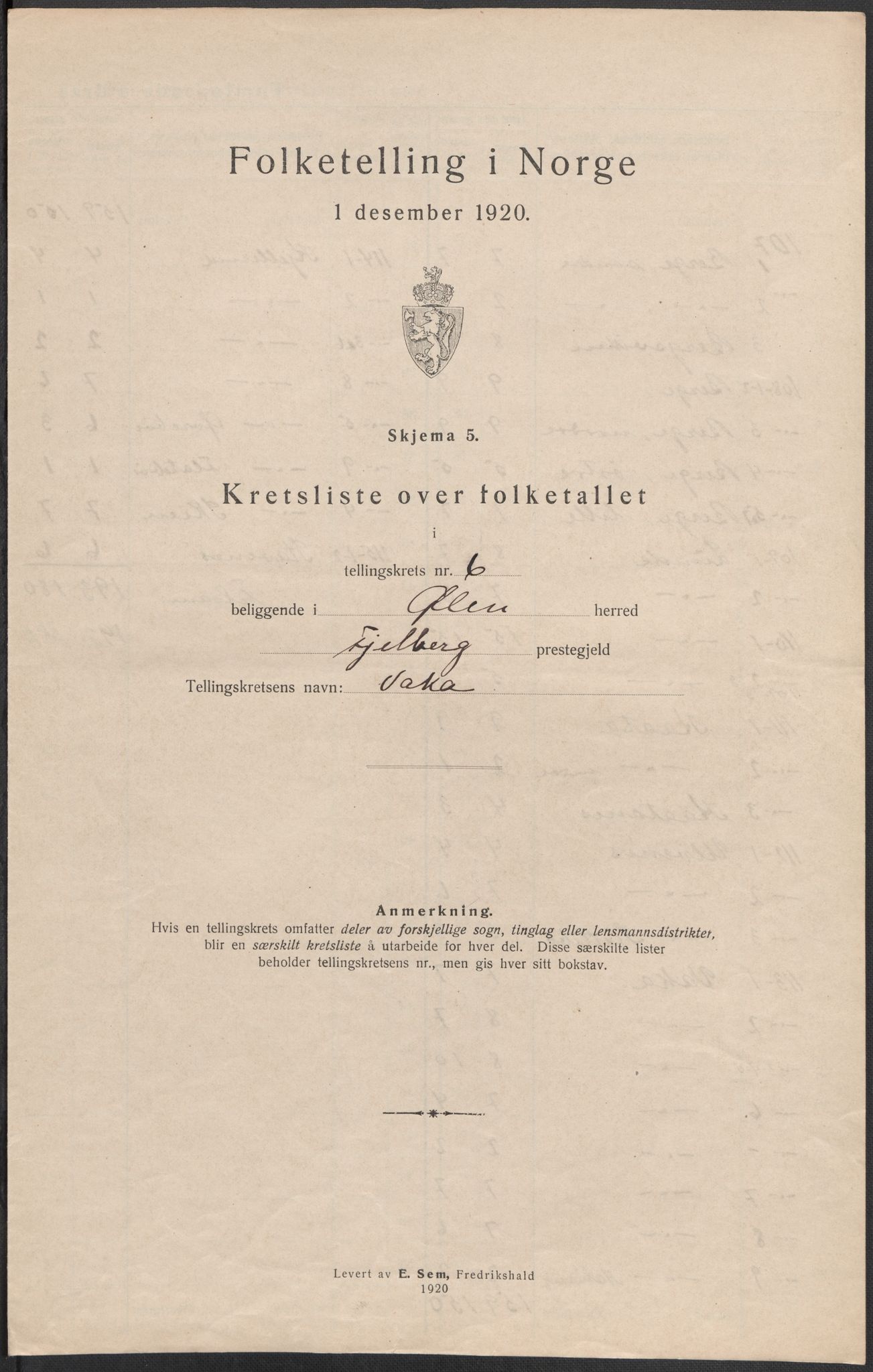 SAB, 1920 census for Ølen, 1920, p. 21