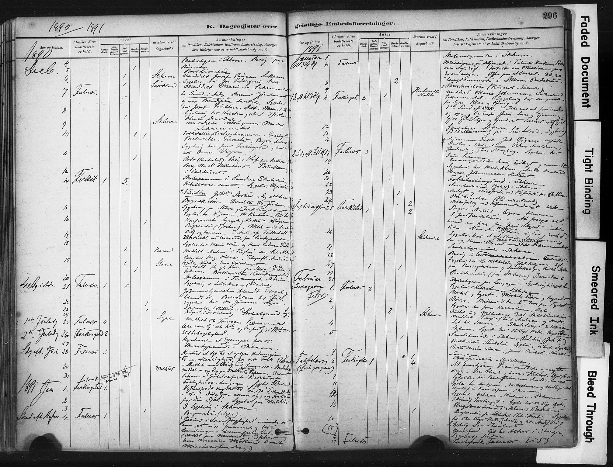 Skudenes sokneprestkontor, AV/SAST-A -101849/H/Ha/Haa/L0009: Parish register (official) no. A 6, 1882-1912, p. 296