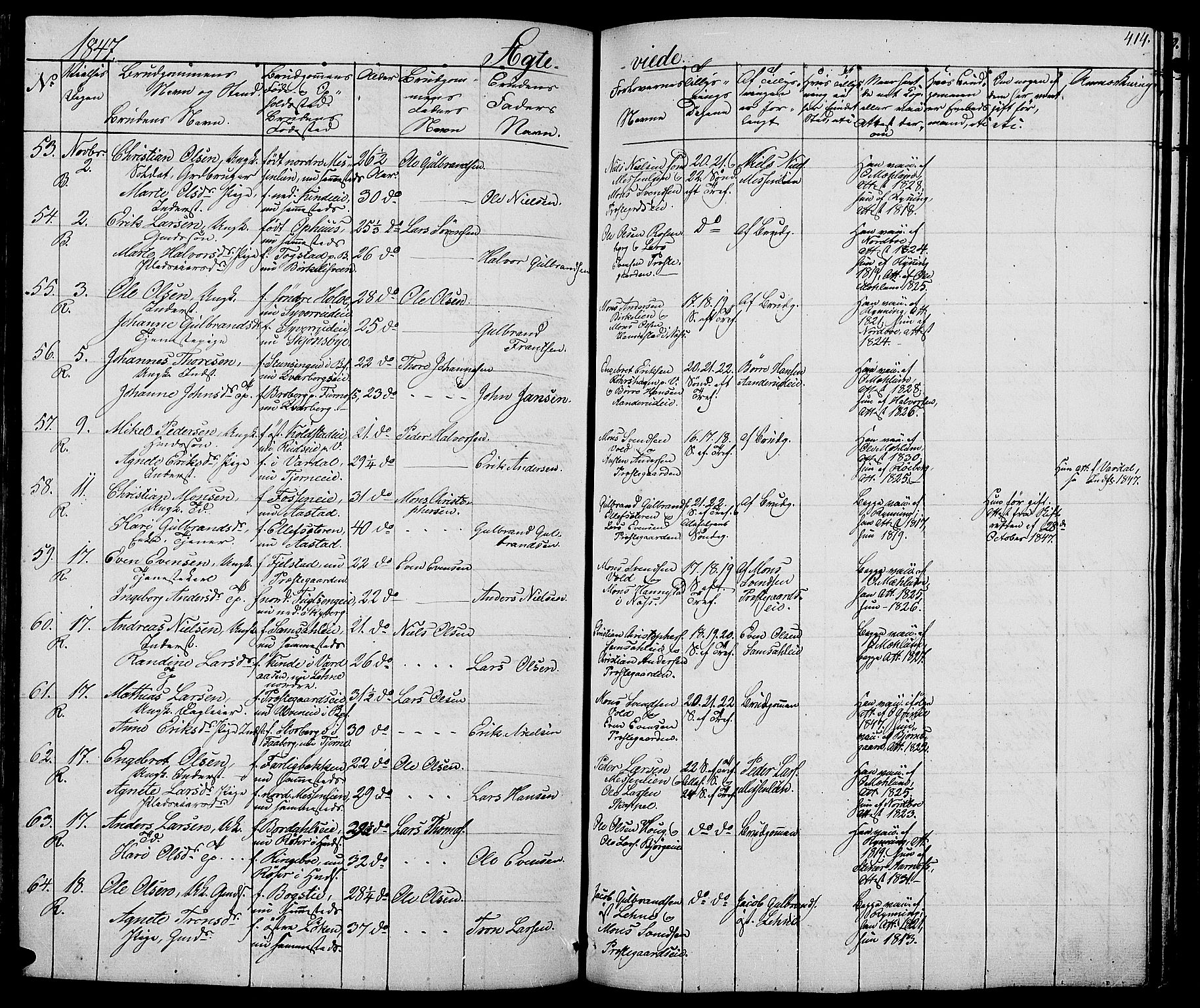 Ringsaker prestekontor, AV/SAH-PREST-014/L/La/L0005: Parish register (copy) no. 5, 1839-1850, p. 414