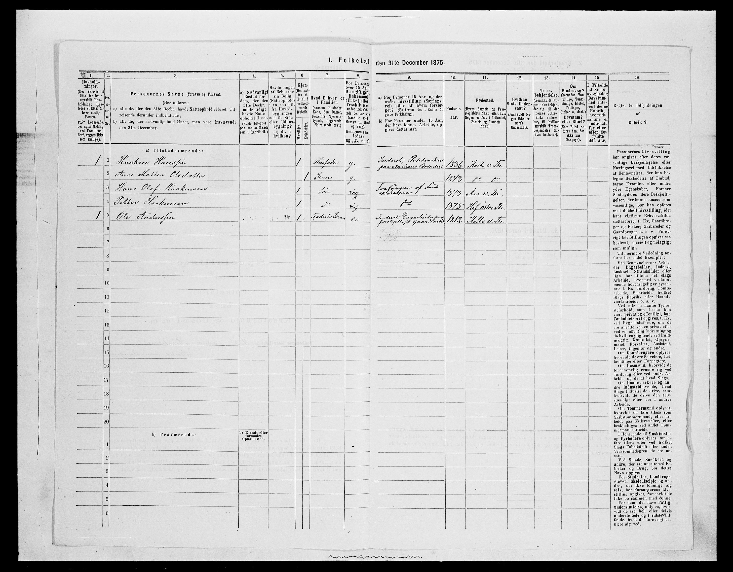 SAH, 1875 census for 0529P Vestre Toten, 1875, p. 1518