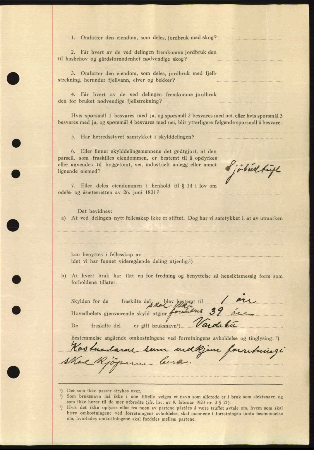 Nordre Sunnmøre sorenskriveri, SAT/A-0006/1/2/2C/2Ca: Mortgage book no. A11, 1941-1941, Diary no: : 1427/1941