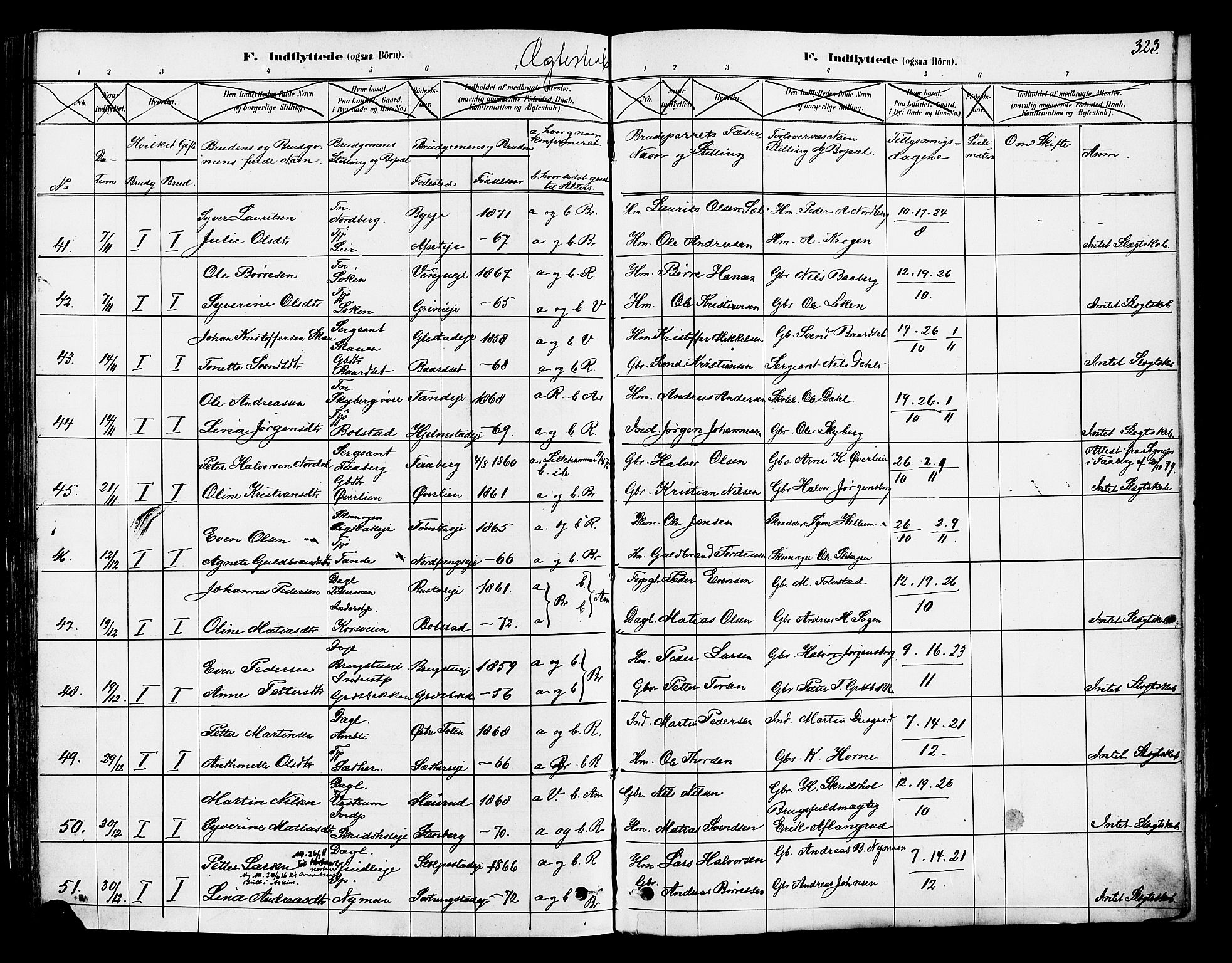 Ringsaker prestekontor, AV/SAH-PREST-014/K/Ka/L0012: Parish register (official) no. 12, 1879-1890, p. 323