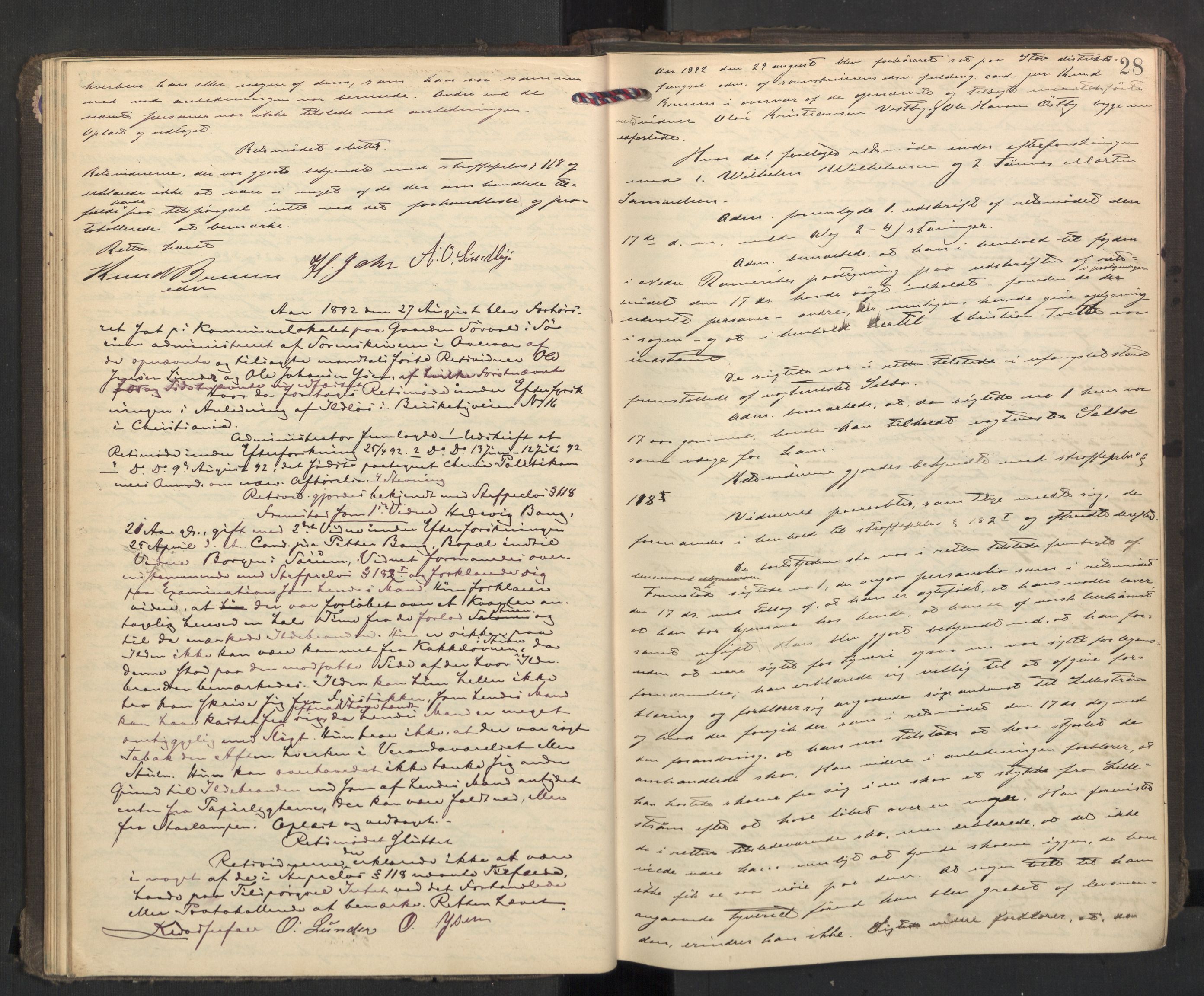 Nedre Romerike sorenskriveri, AV/SAO-A-10469/F/Fc/L0038: Ekstrarettsprotokoll, 1892-1896, p. 27b-28a