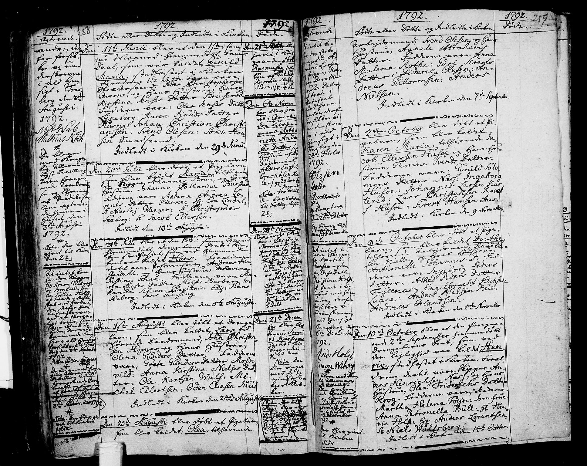 Tønsberg kirkebøker, SAKO/A-330/F/Fb/L0001: Parish register (official) no. II 1, 1690-1796, p. 258-259