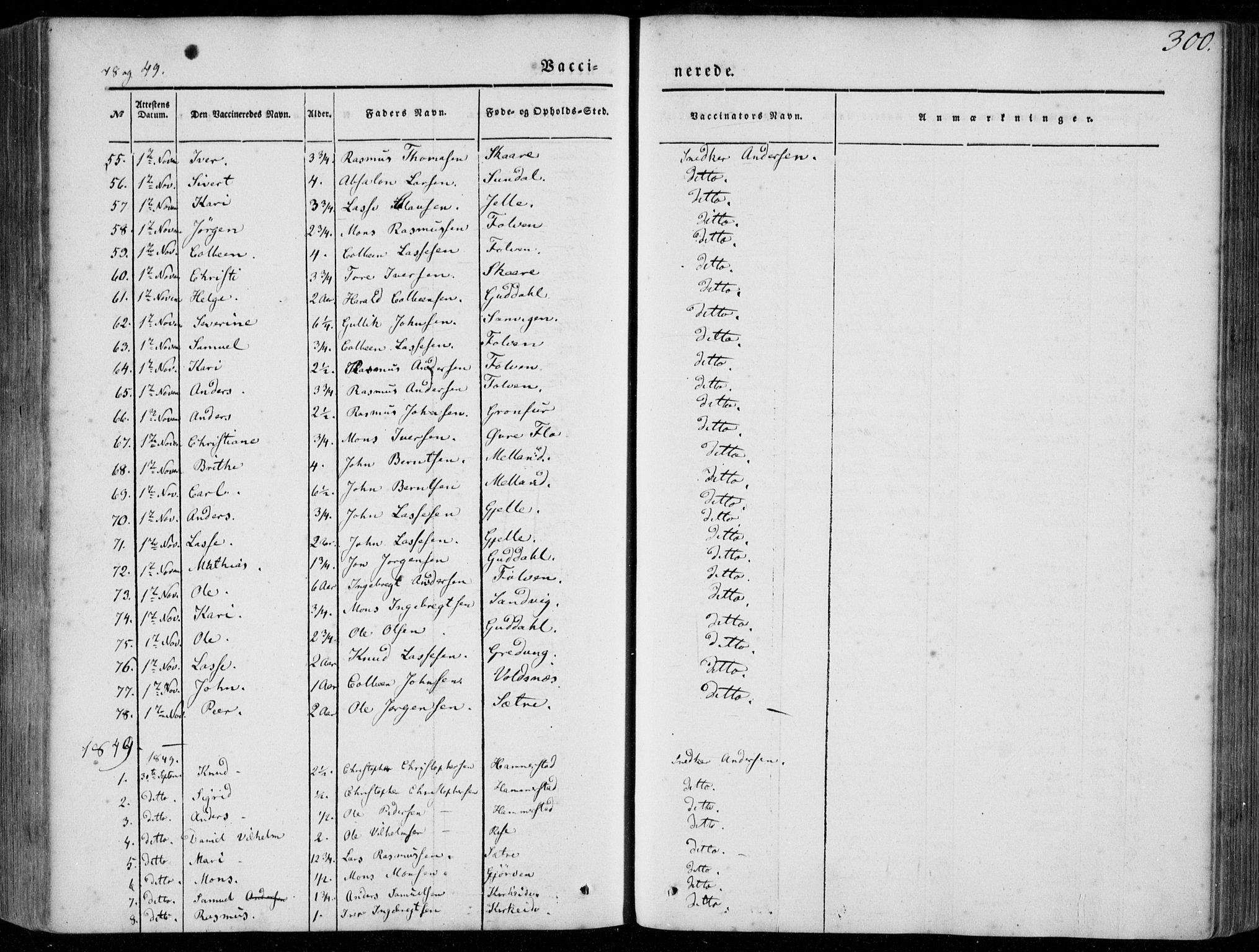Stryn Sokneprestembete, SAB/A-82501: Parish register (official) no. A 2, 1844-1861, p. 300