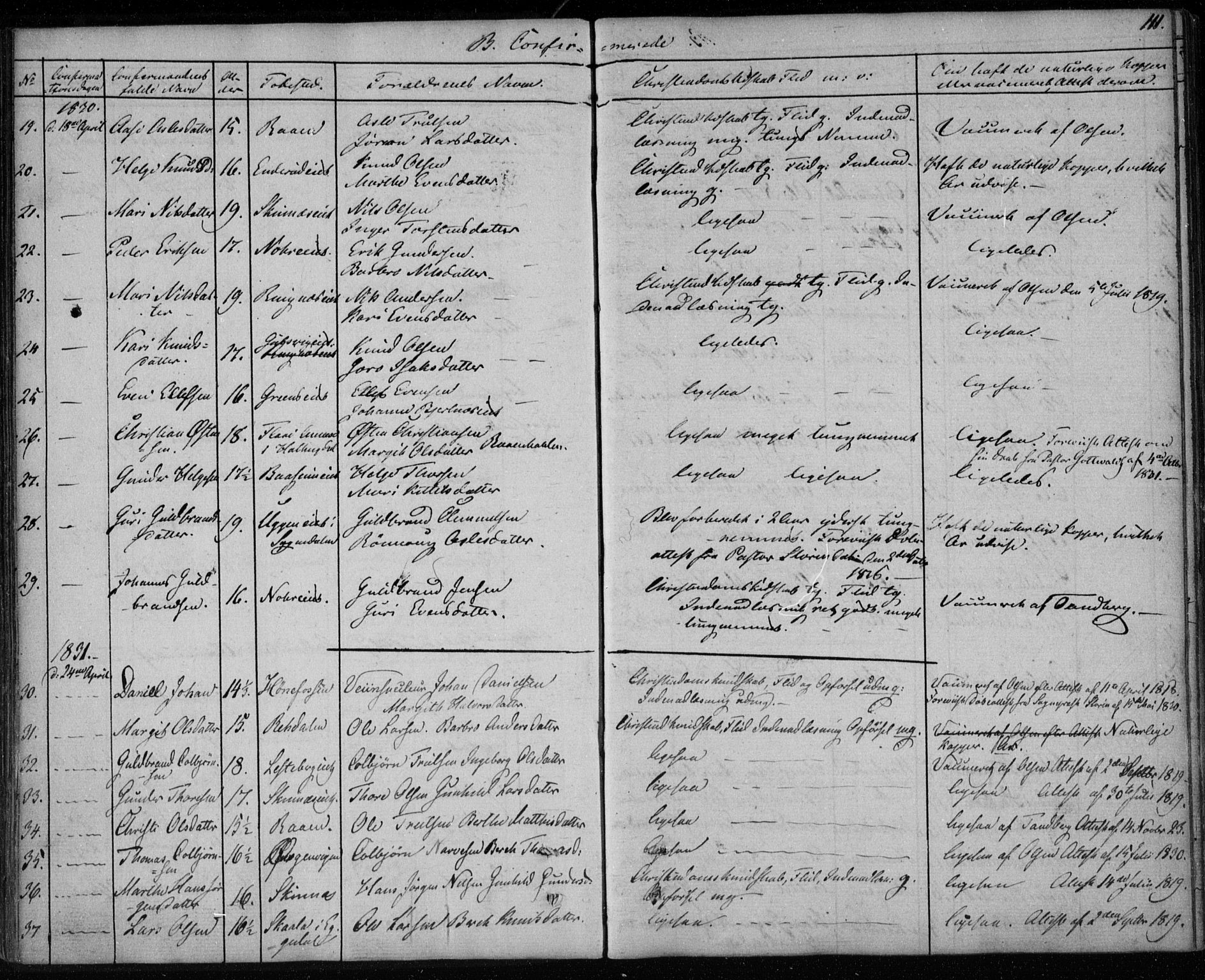 Krødsherad kirkebøker, AV/SAKO-A-19/F/Fa/L0002: Parish register (official) no. 2, 1829-1851, p. 111