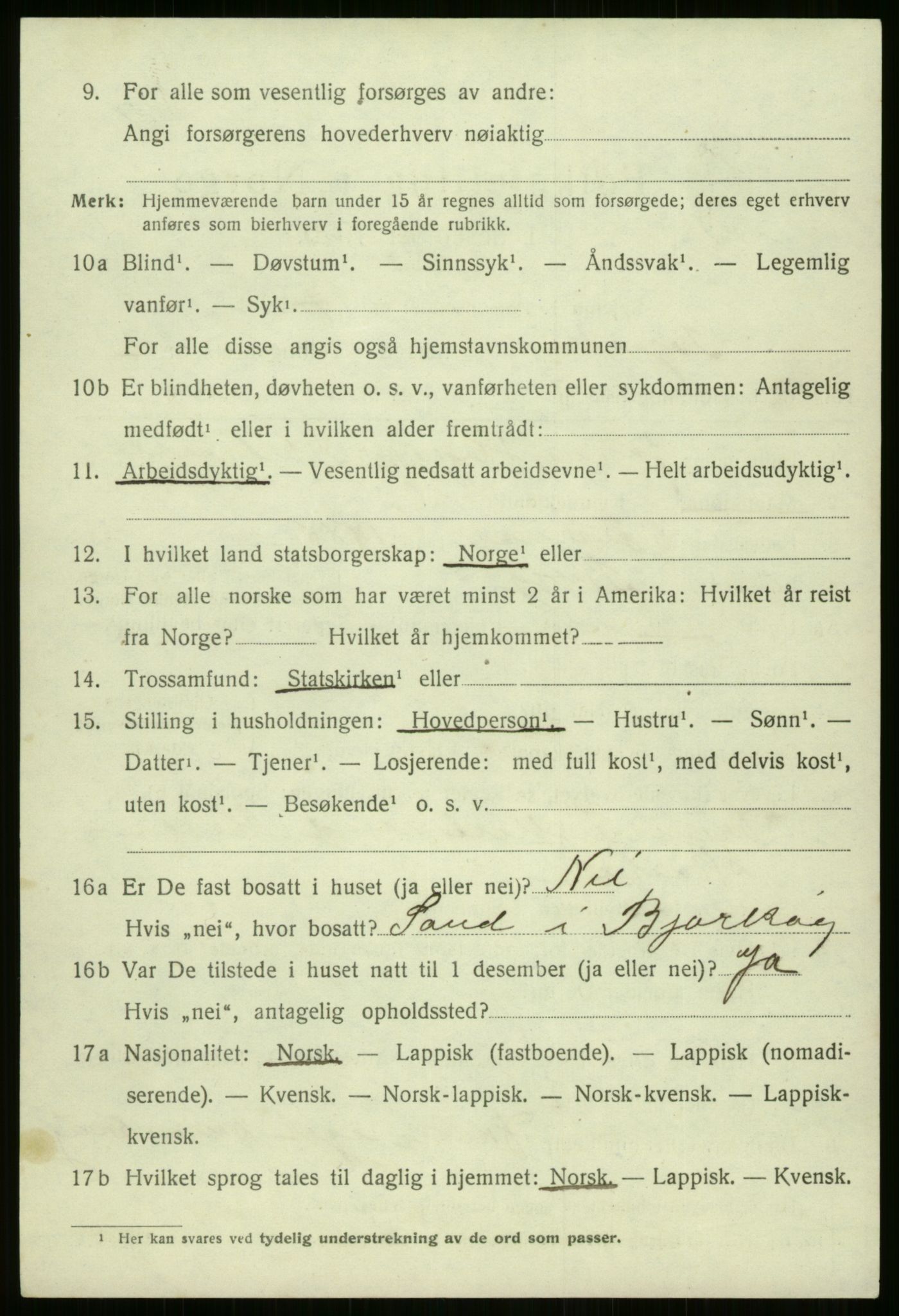 SATØ, 1920 census for Bjarkøy, 1920, p. 1548