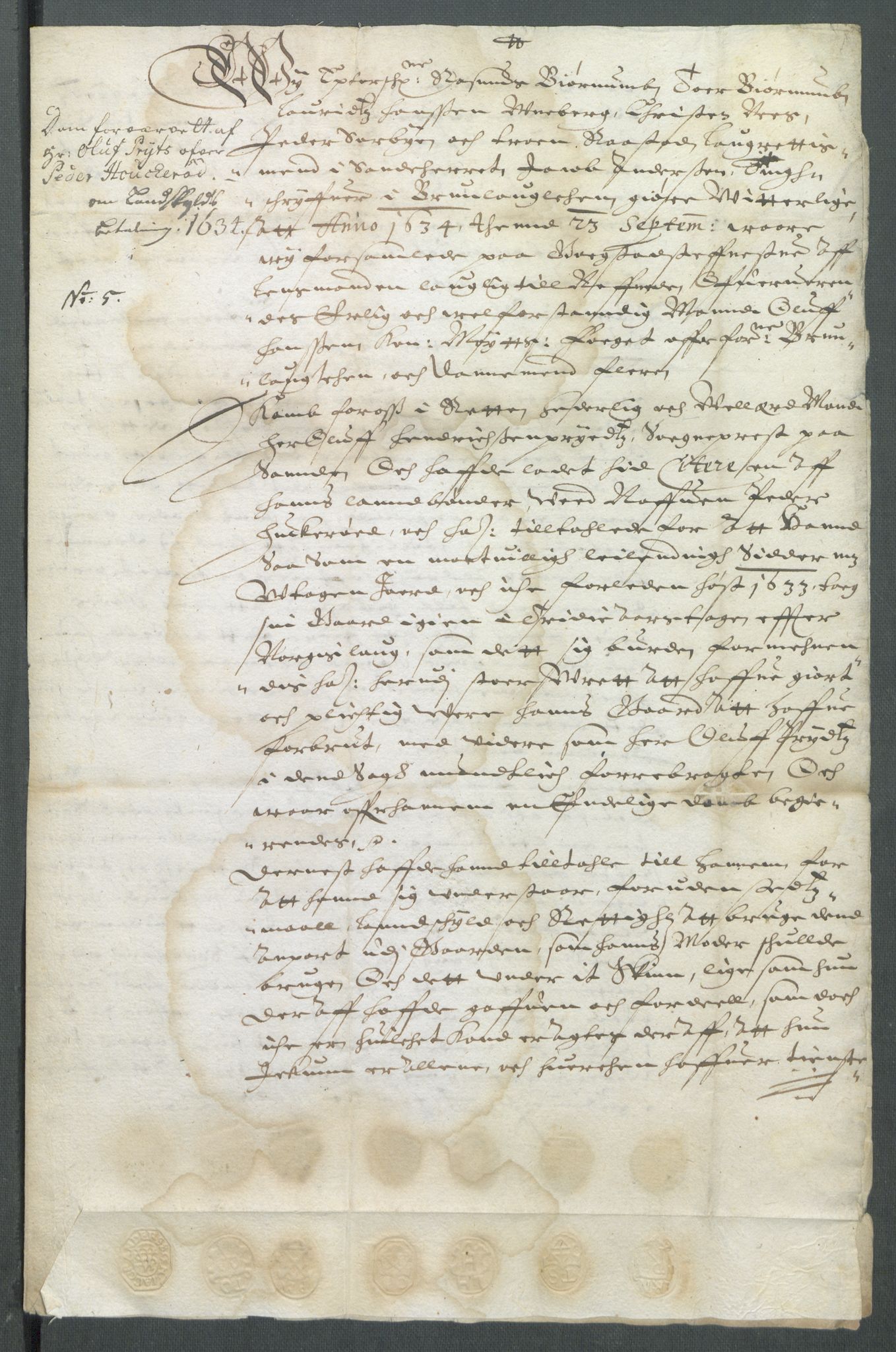 Riksarkivets diplomsamling, AV/RA-EA-5965/F02/L0146: Dokumenter, 1634, p. 39