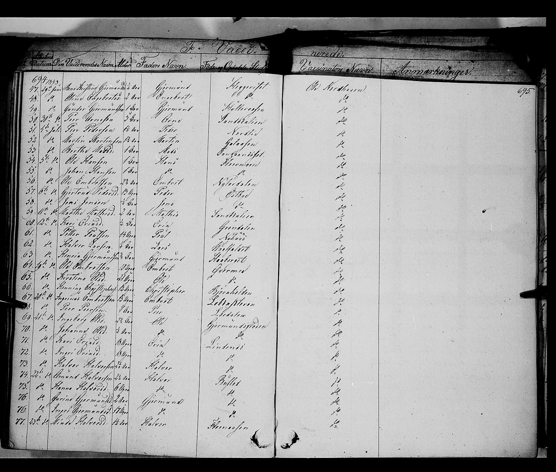 Trysil prestekontor, SAH/PREST-046/H/Ha/Haa/L0004: Parish register (official) no. 4 /1, 1842-1850, p. 694-695