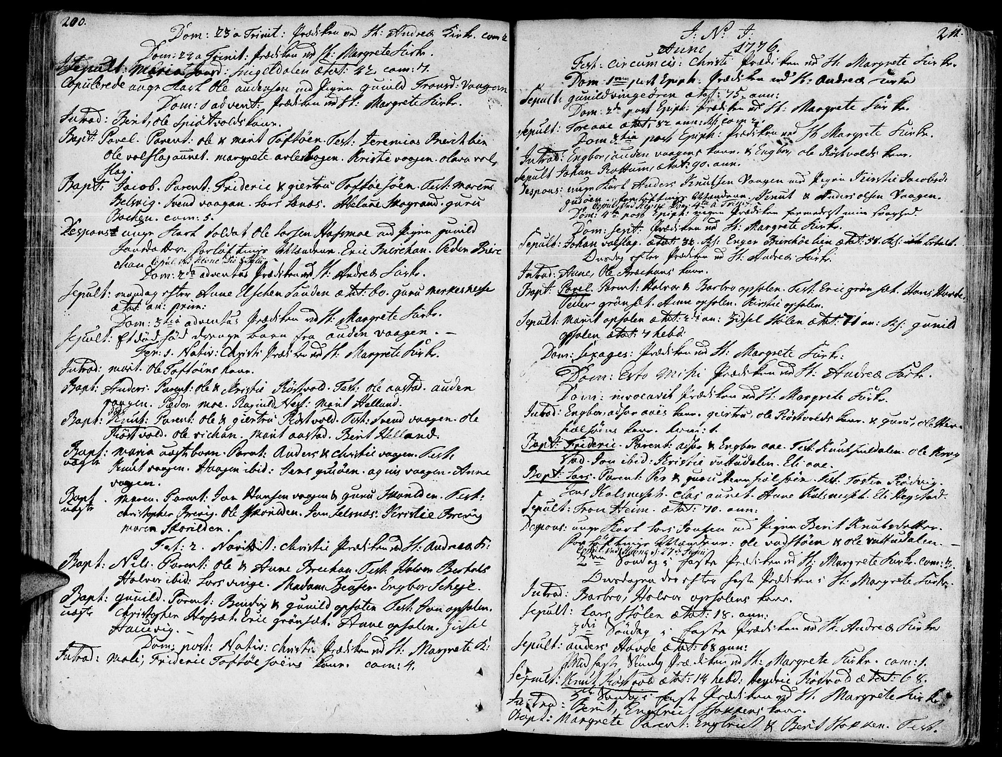 Ministerialprotokoller, klokkerbøker og fødselsregistre - Sør-Trøndelag, SAT/A-1456/630/L0489: Parish register (official) no. 630A02, 1757-1794, p. 200-211