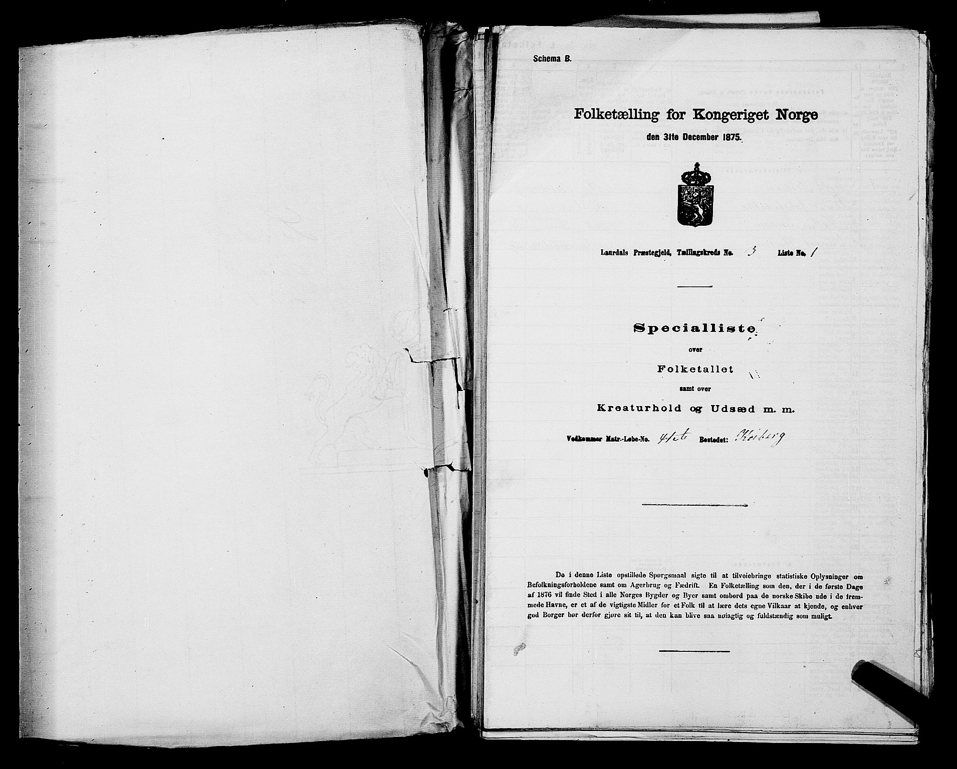 SAKO, 1875 census for 0728P Lardal, 1875, p. 412