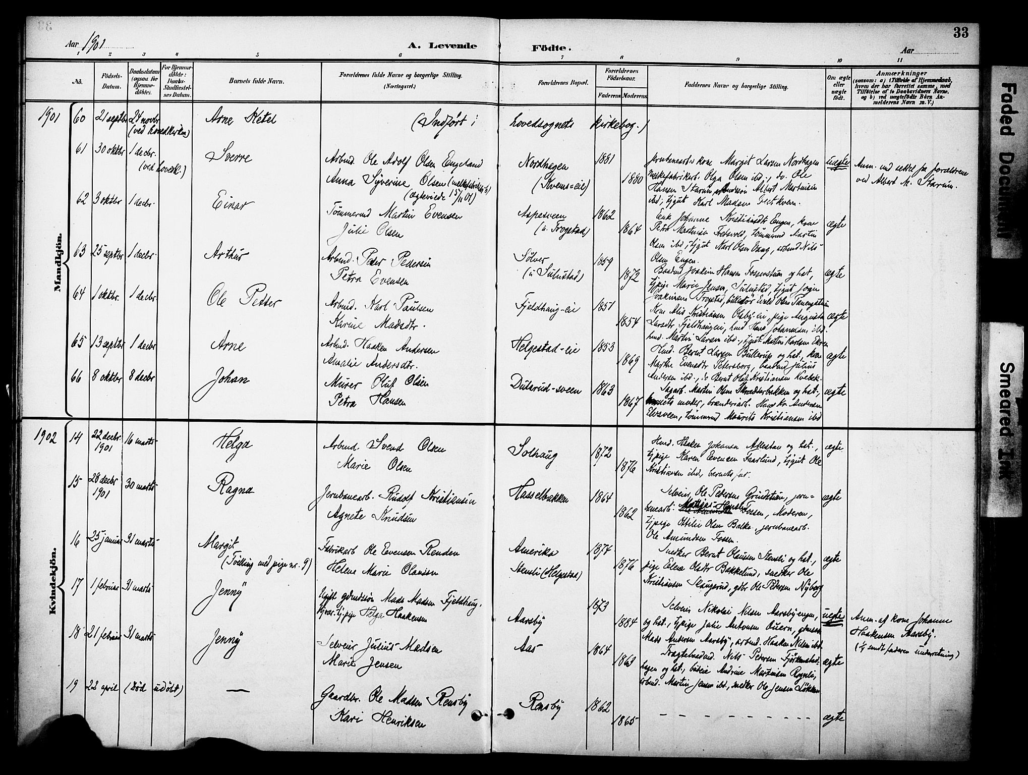 Østre Toten prestekontor, AV/SAH-PREST-104/H/Ha/Haa/L0009: Parish register (official) no. 9, 1897-1913, p. 33