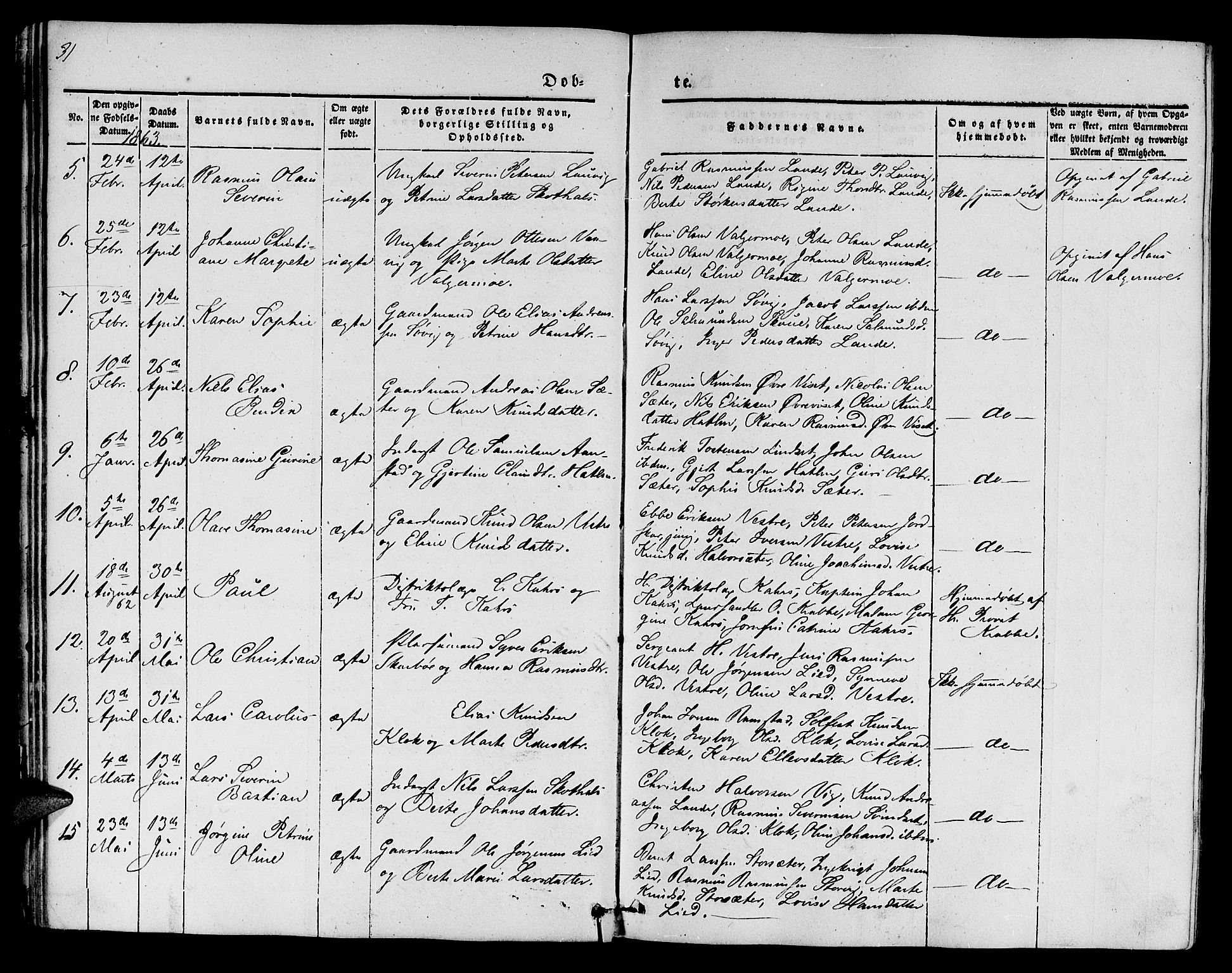 Ministerialprotokoller, klokkerbøker og fødselsregistre - Møre og Romsdal, SAT/A-1454/522/L0324: Parish register (copy) no. 522C03, 1854-1871, p. 31
